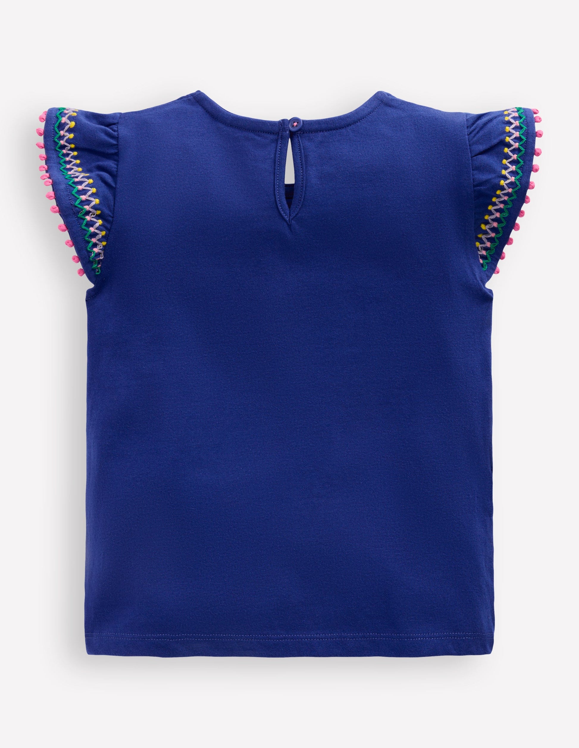 Flutter Sleeve Trim Top-Starboard Blue-2