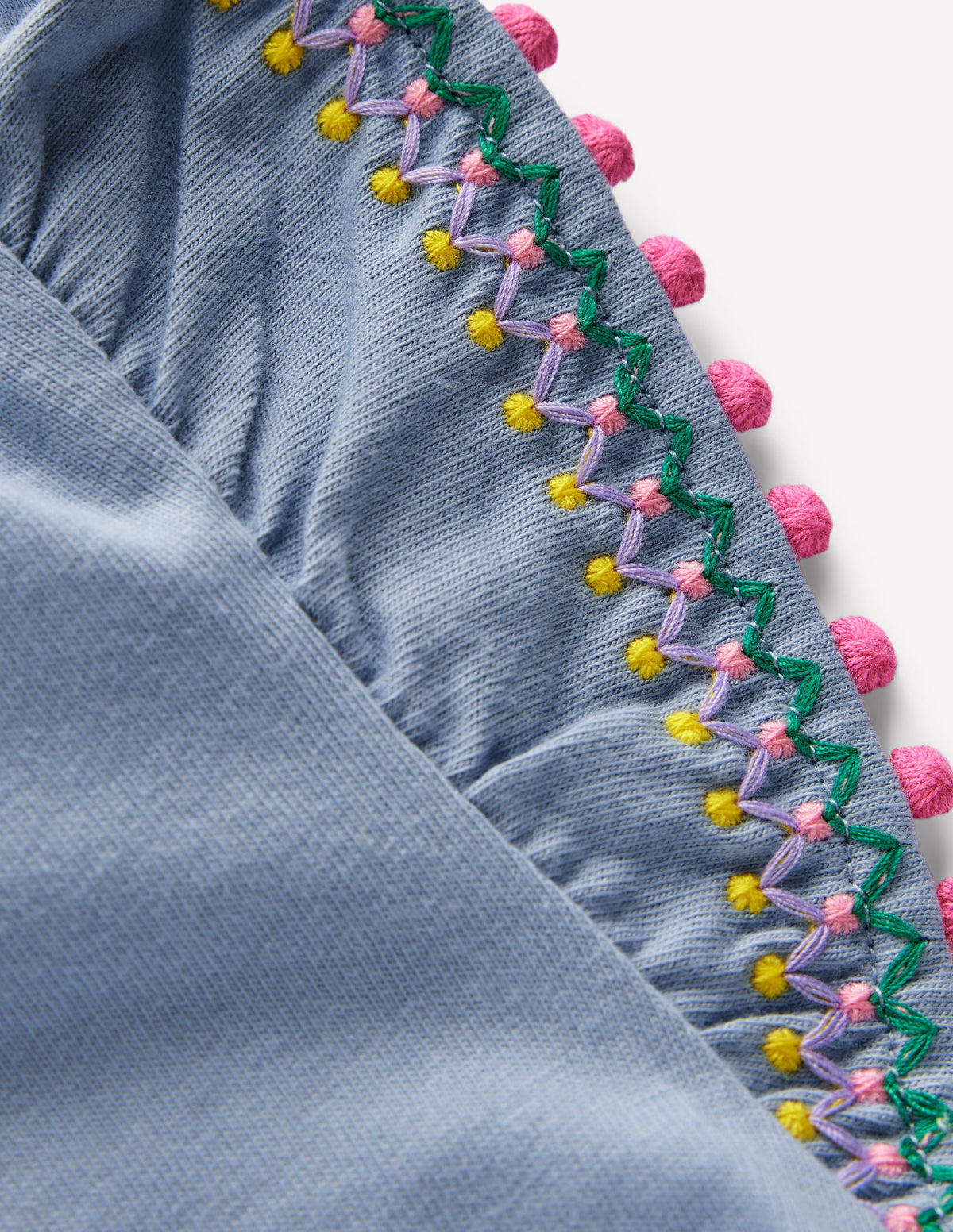 Flutter Sleeve Trim Top-Salt blue - Image 3