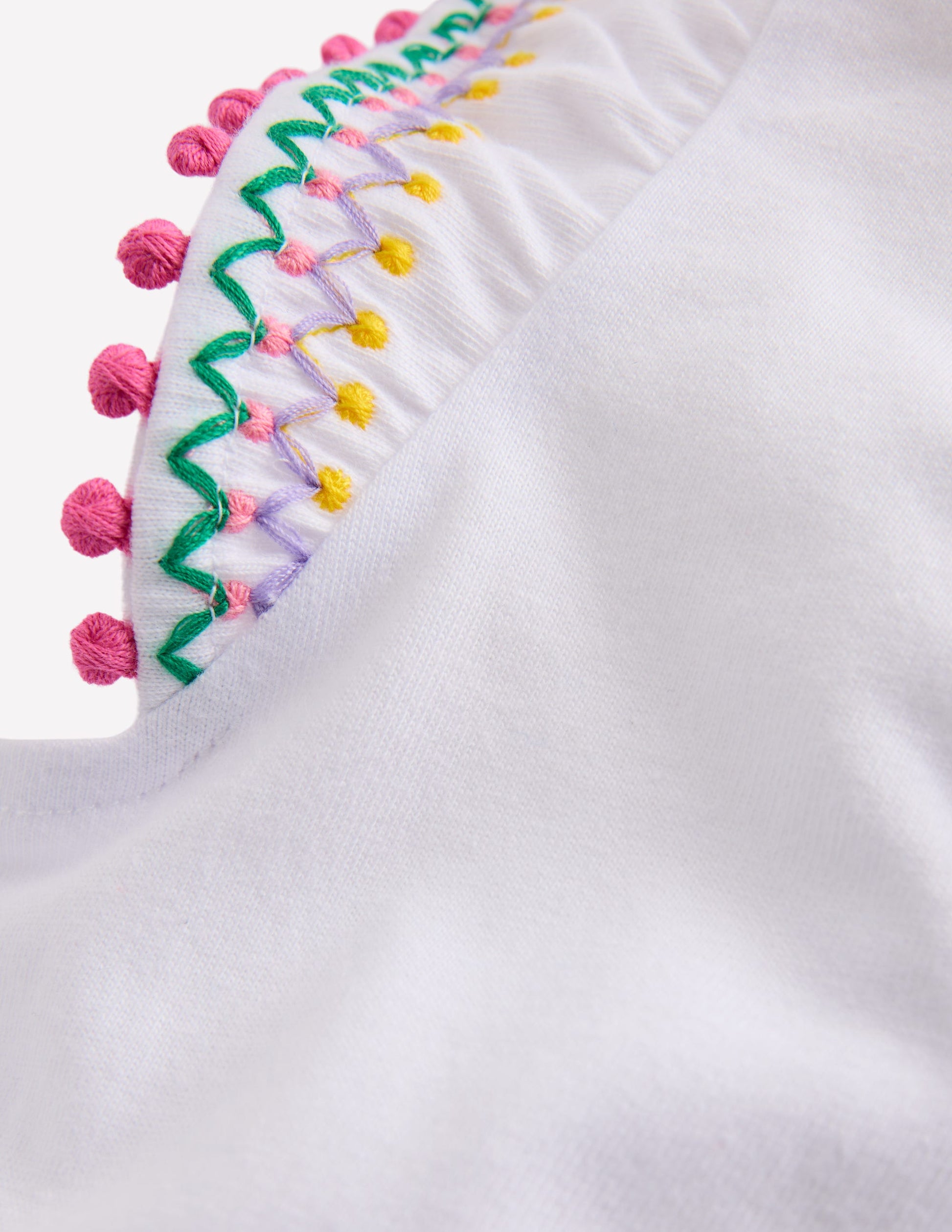 Flutter Sleeve Trim Top-White-3