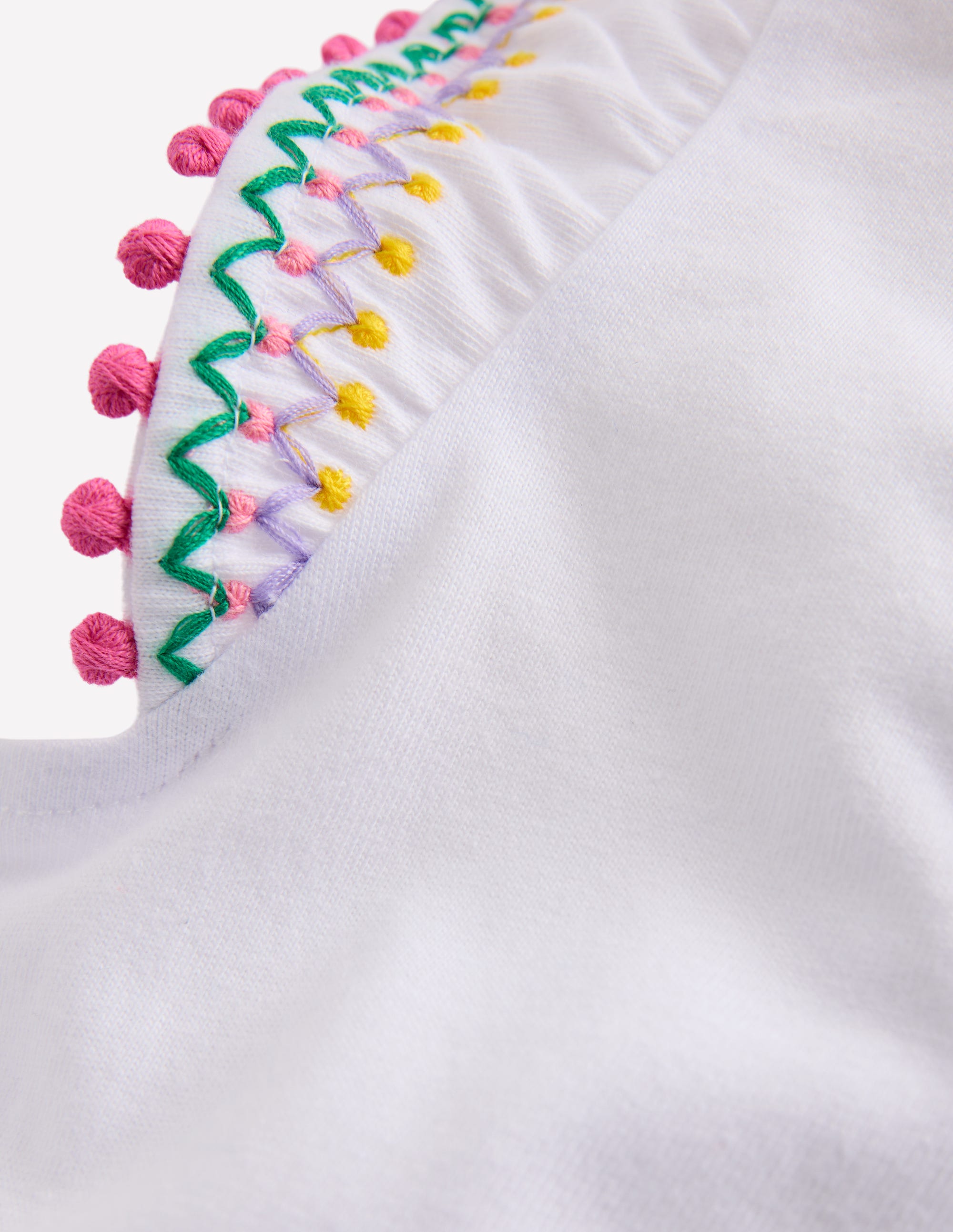 Flutter Sleeve Trim Top-White - Image 3