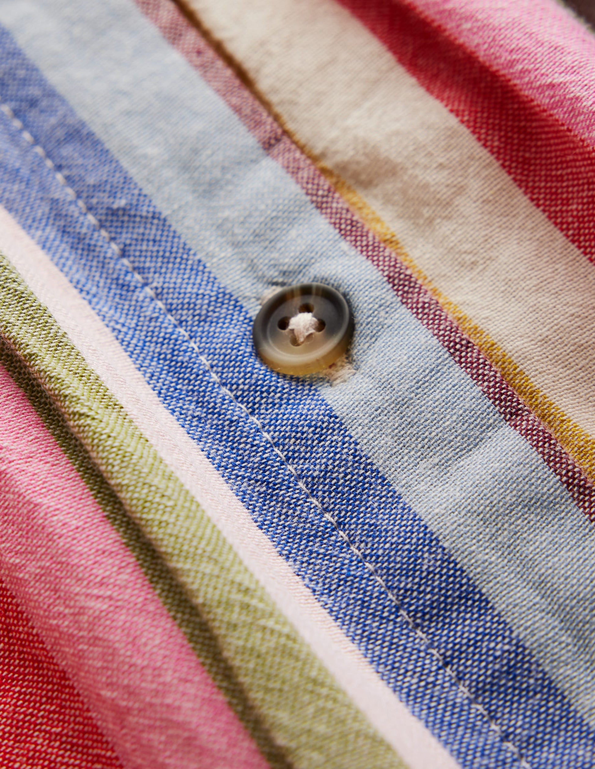 Remy Button Through Dress-Pink/ Green Multistripe-3