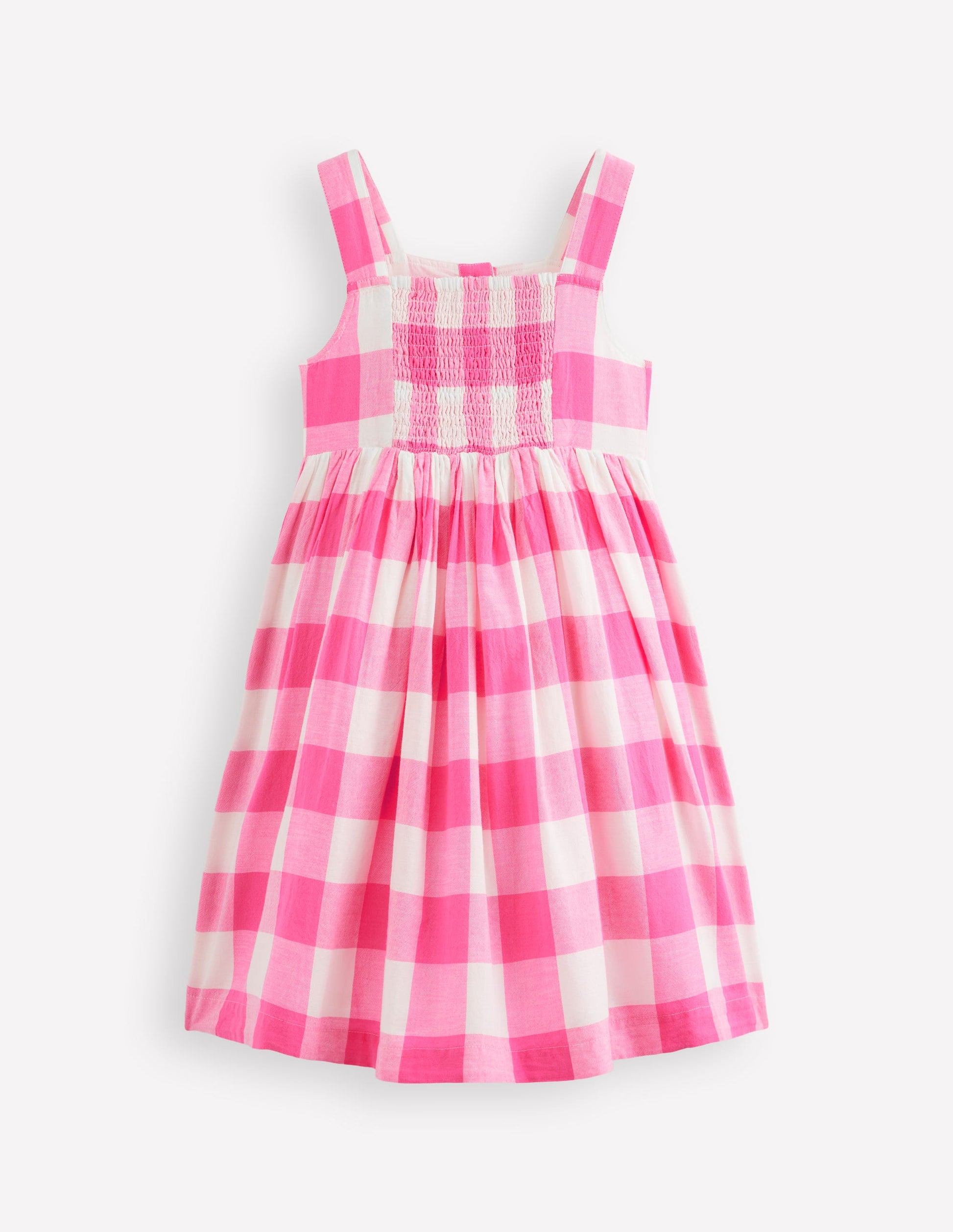 Remy Button Through Dress-Pink Punch Gingham-4