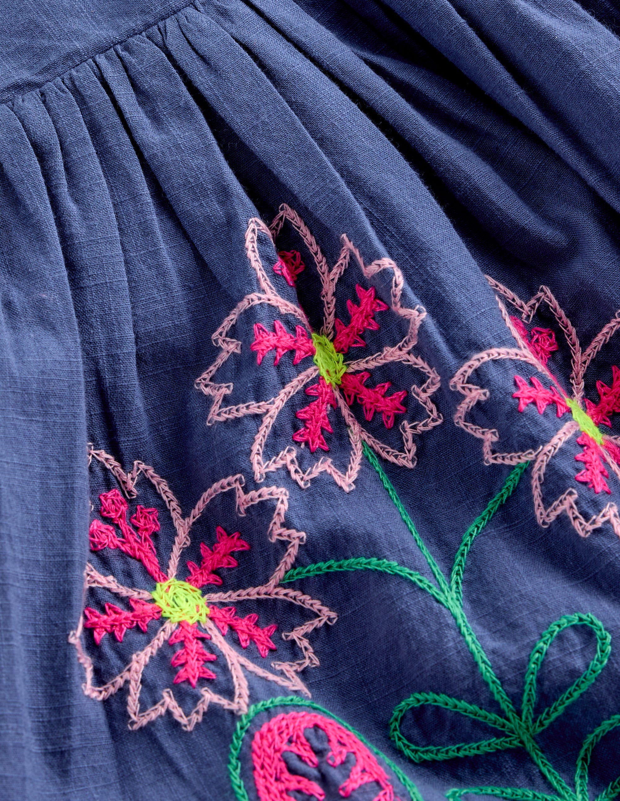 Annalisa Twirly Sundress - Denim Blue Embroidery | Boden USA