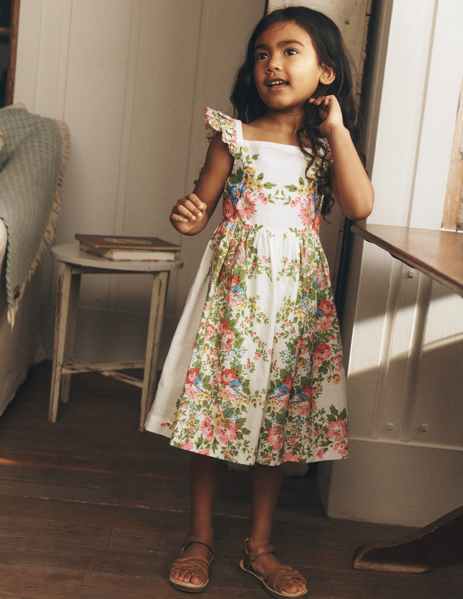 Annalisa Twirly Sundress-Soft Ivory Floral-4