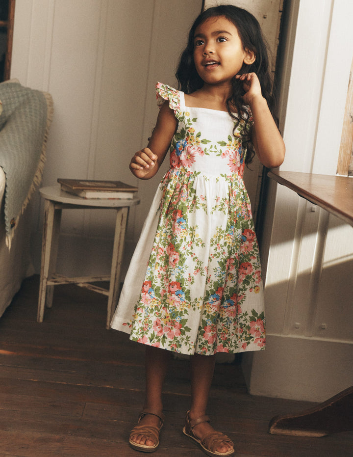 Annalisa Twirly Sundress-Soft Ivory Floral