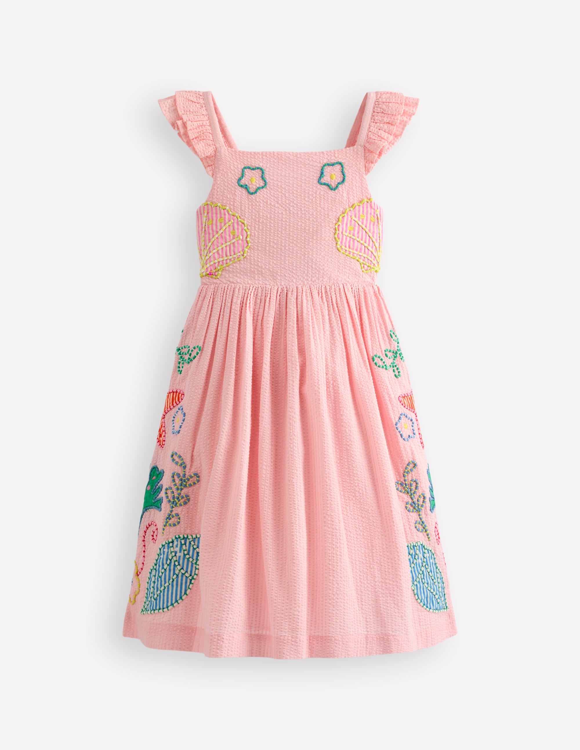 Bow Front Woven Dress-Mid Vintage Denim