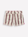 Denim Shorts-Ivory/Green/Pink Stripe