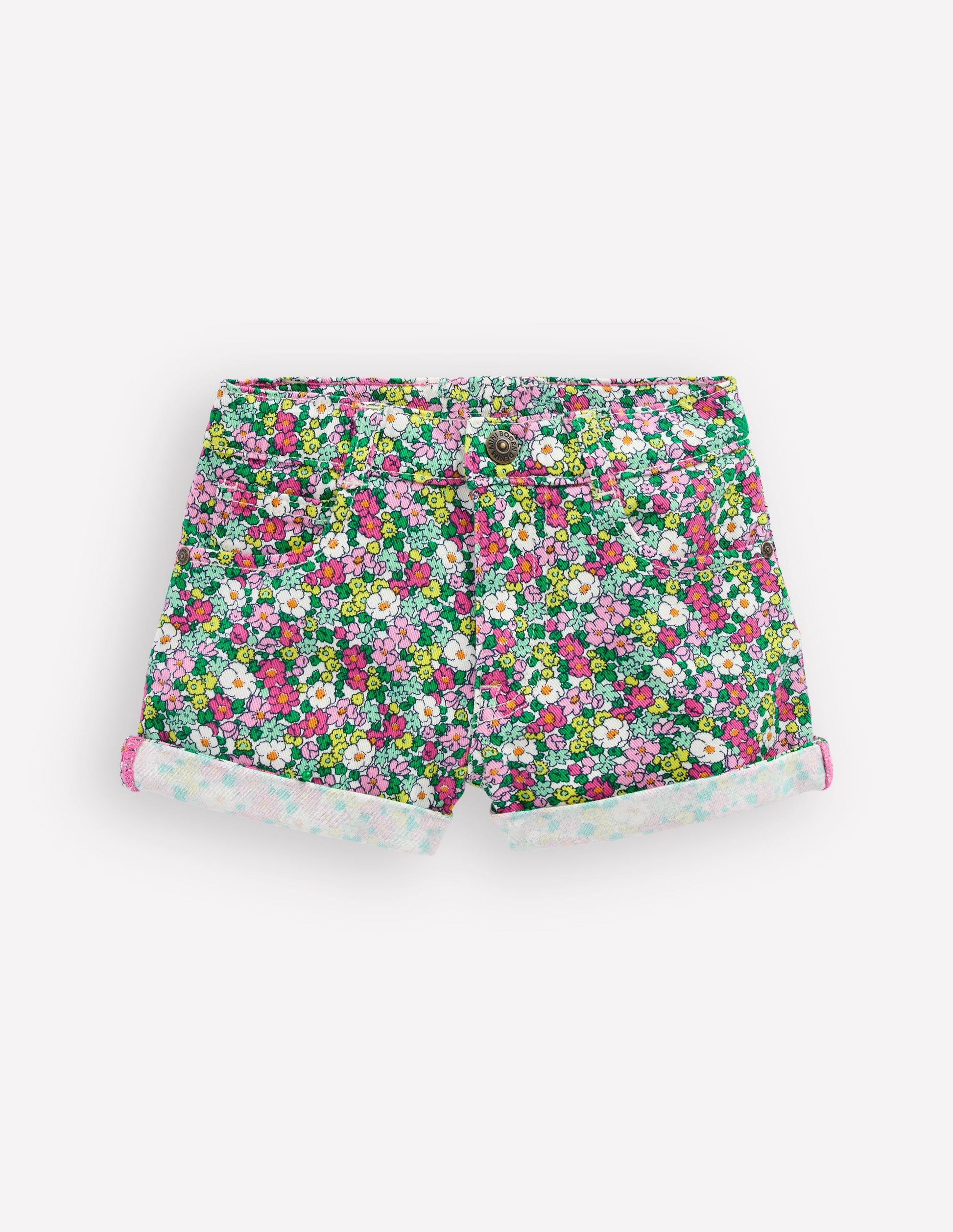 Denim Shorts-Multi Summer Flowerbed-1
