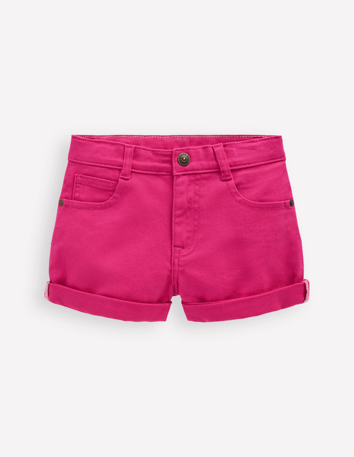 Denim Shorts-Hot Pink