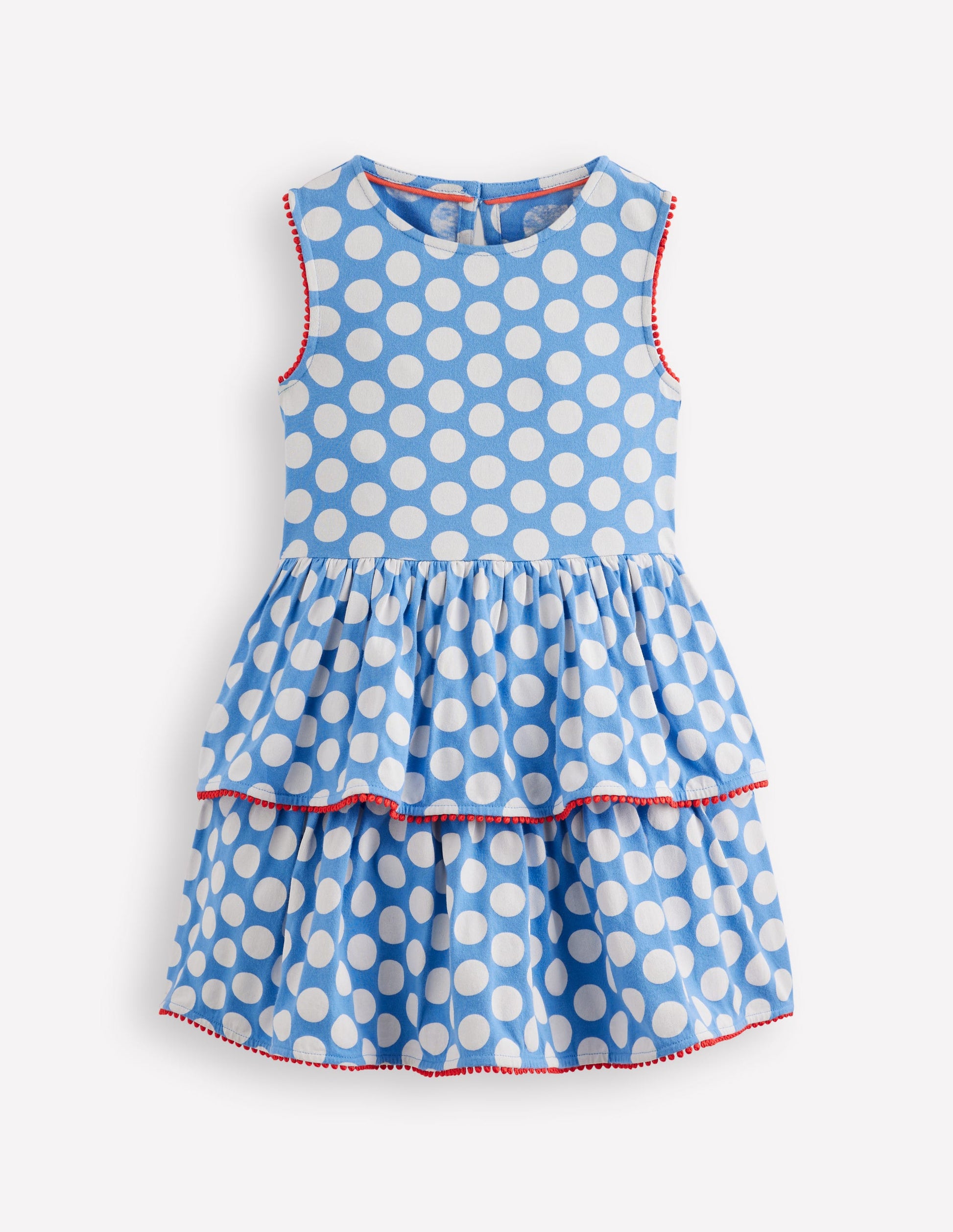 Boden Girls Tiered Jersey Sundress in Blue