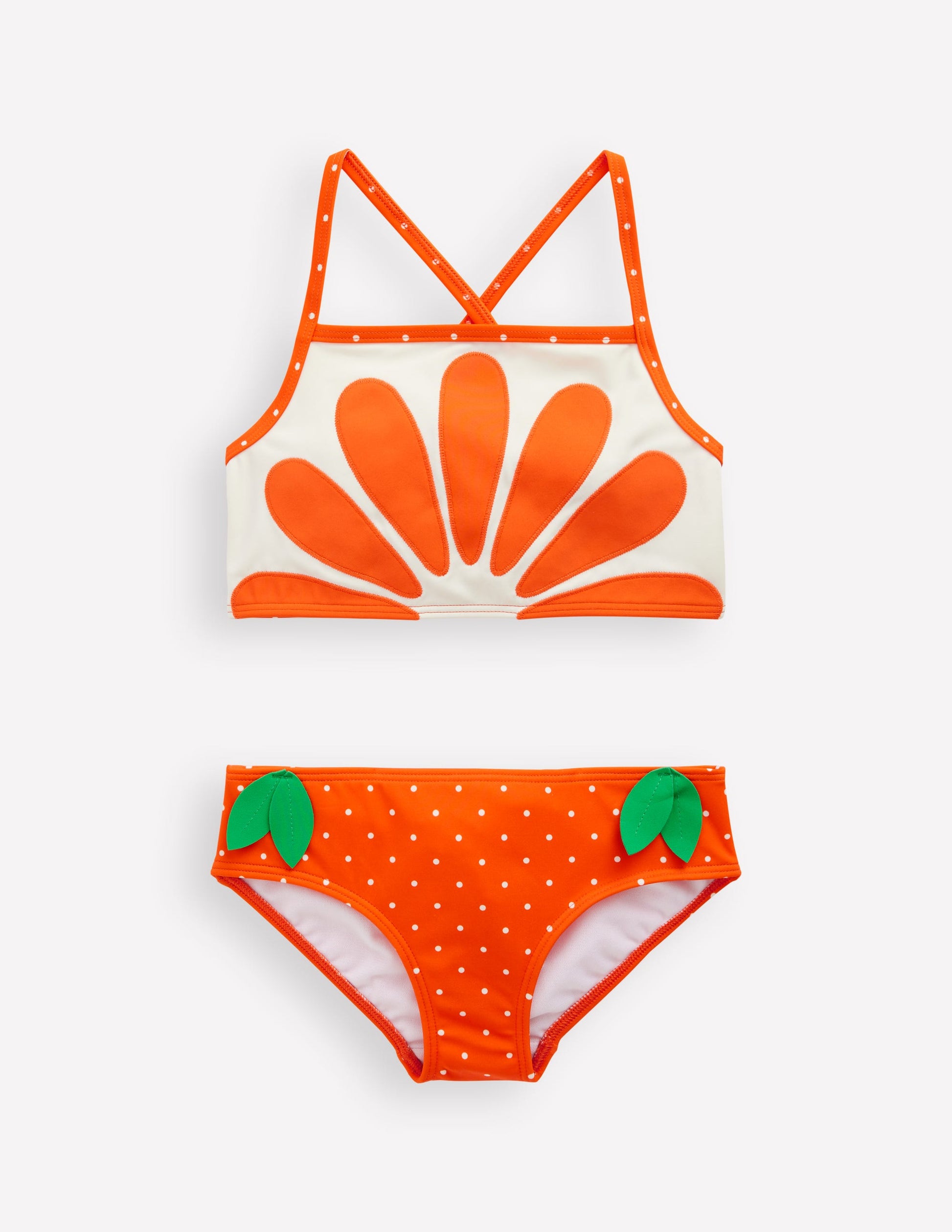 Logo Cross Back Bikini-Bright Orange-3
