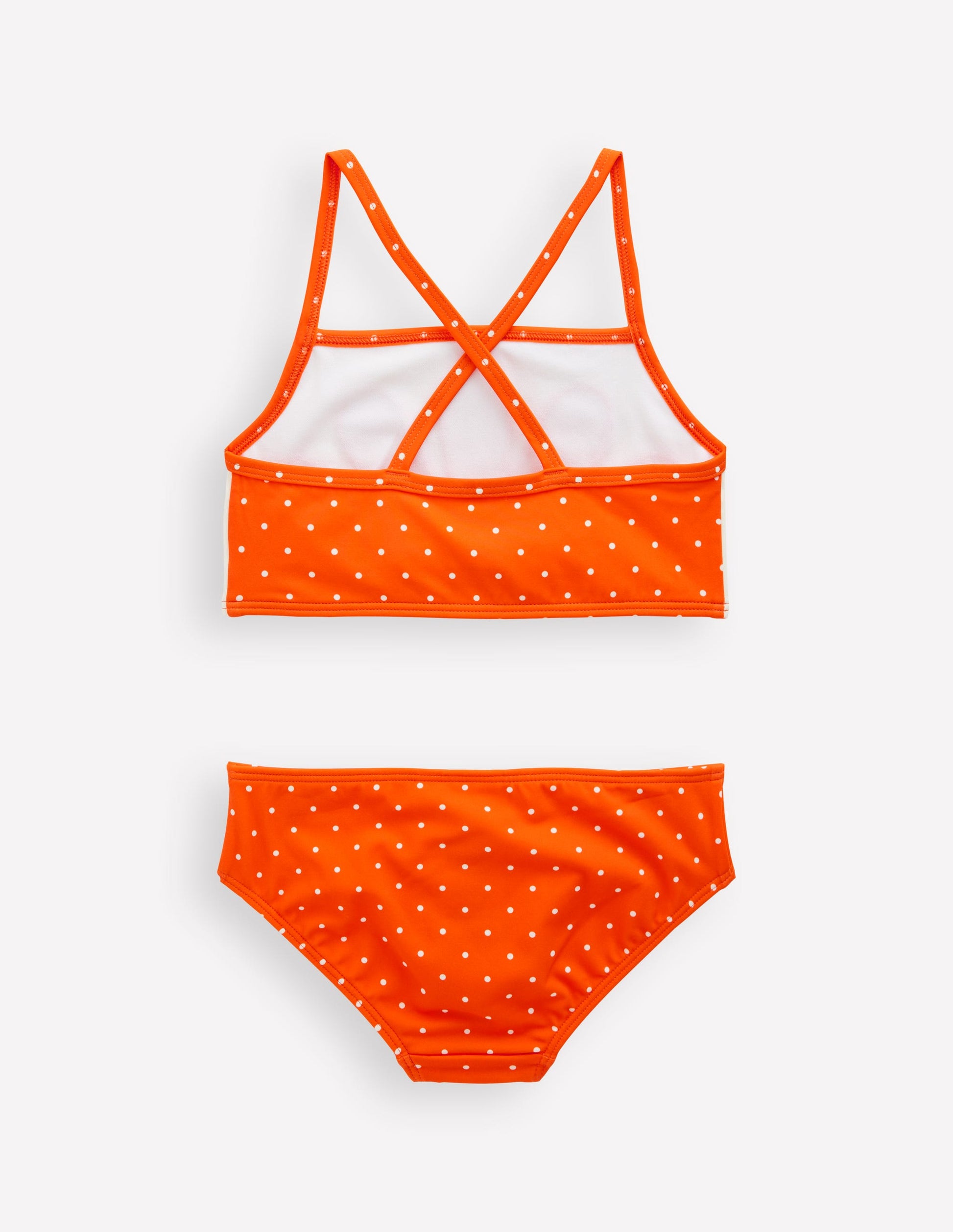 Logo Cross Back Bikini-Bright Orange-4