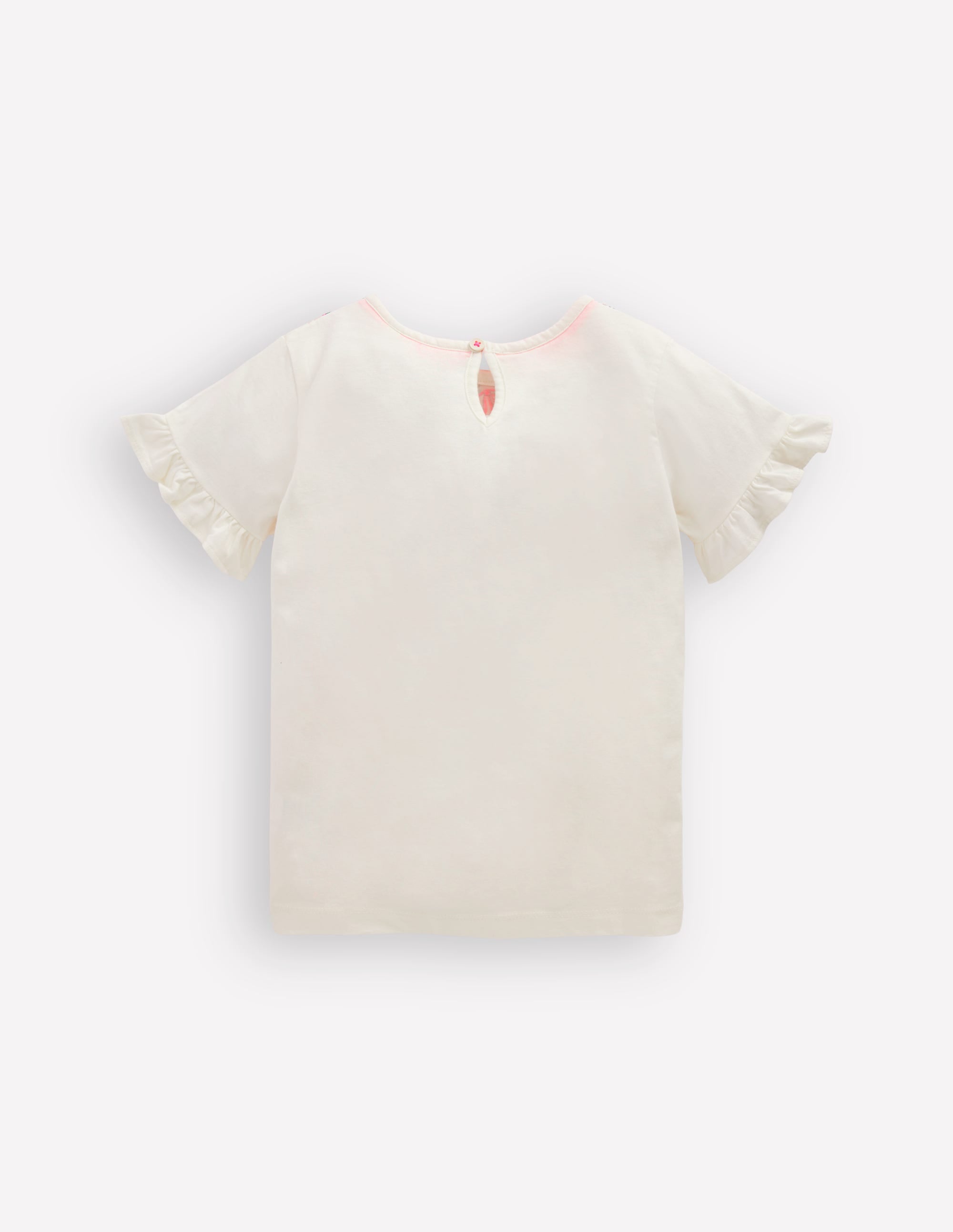 Pretty Frill T-shirt-Ivory Printed Collar - Image 2