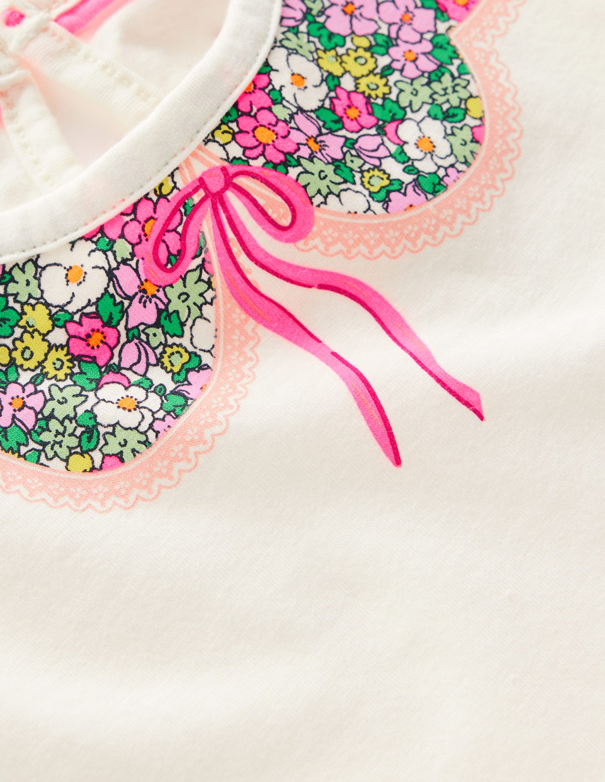 Pretty Frill T-shirt-Ivory Printed Collar-3