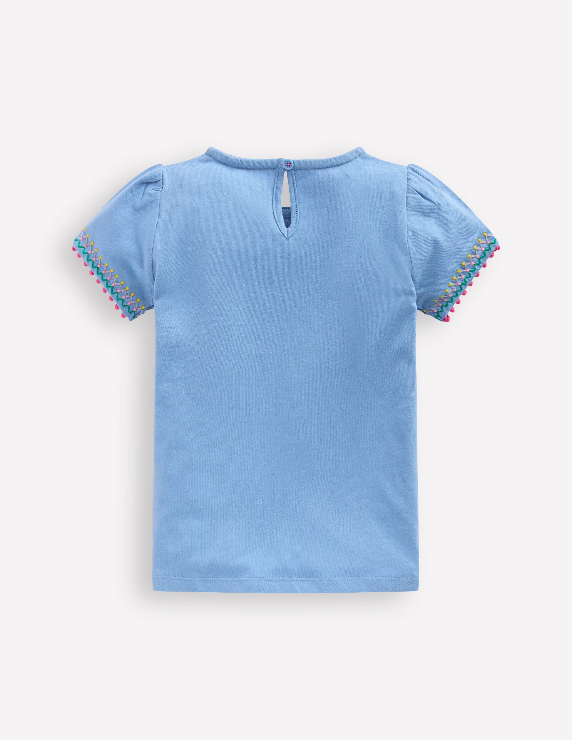 Puff Sleeve T-shirt-Forget Me Not Blue-2