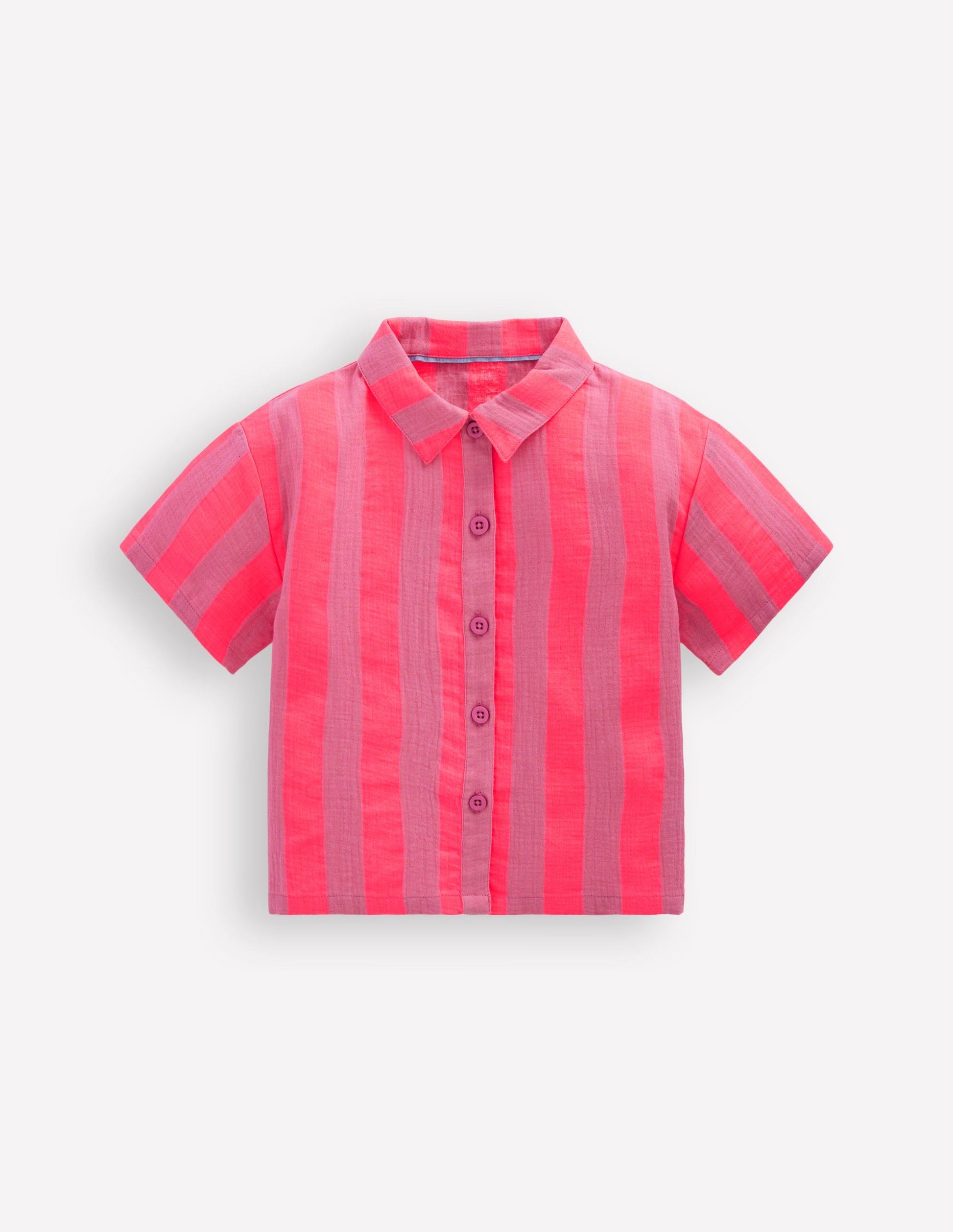 Short Sleeve Relaxed Shirt-Formica Pink Stripe-2