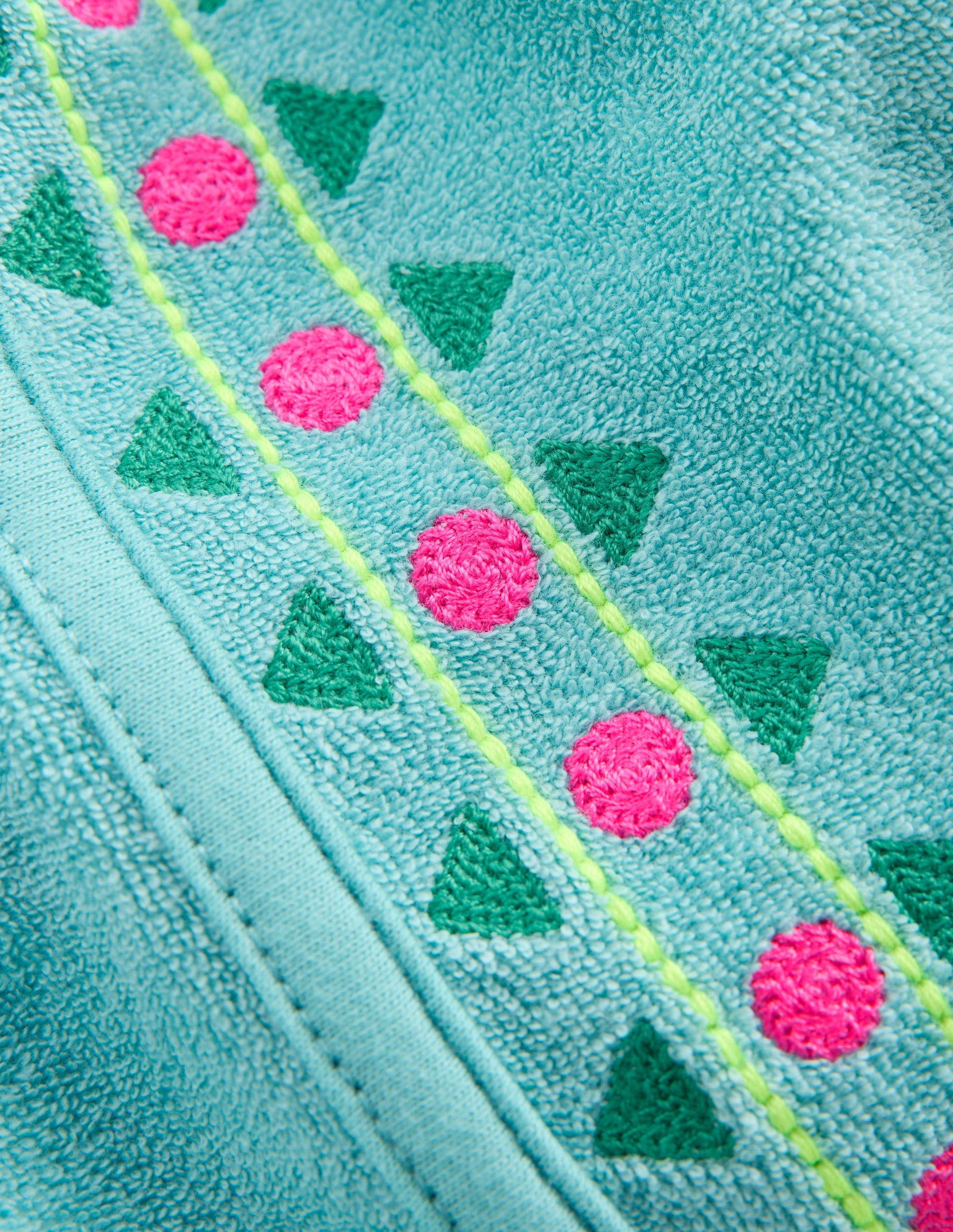 Towelling Embroidered Shorts-Blue Embroidery-3