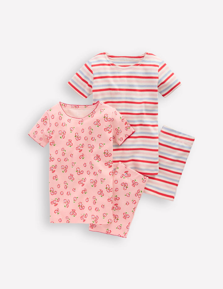 Twin Pack Short Pajamas-Chalk Pink Daisy