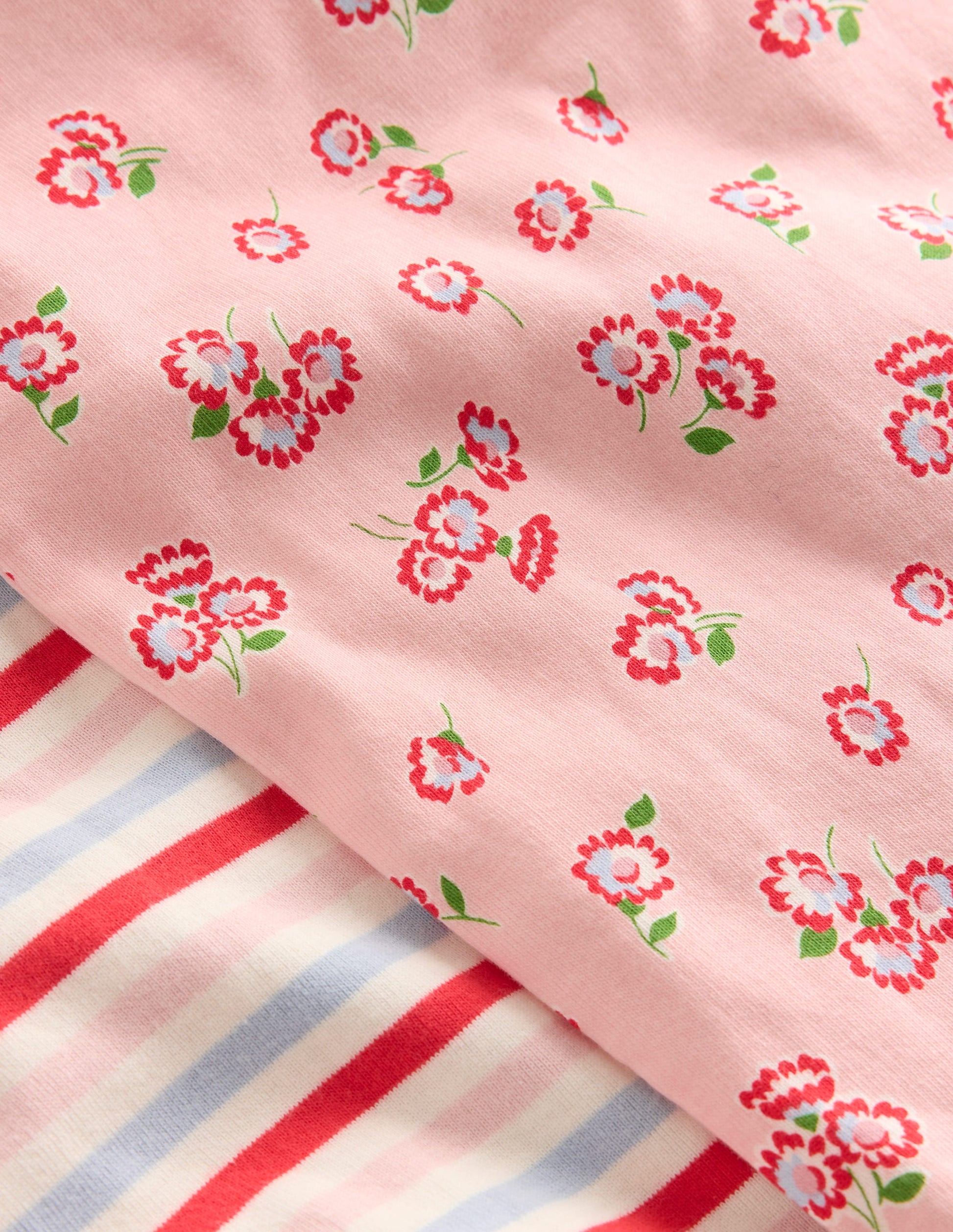 Twin Pack Short Pajamas-Chalk Pink Daisy-3