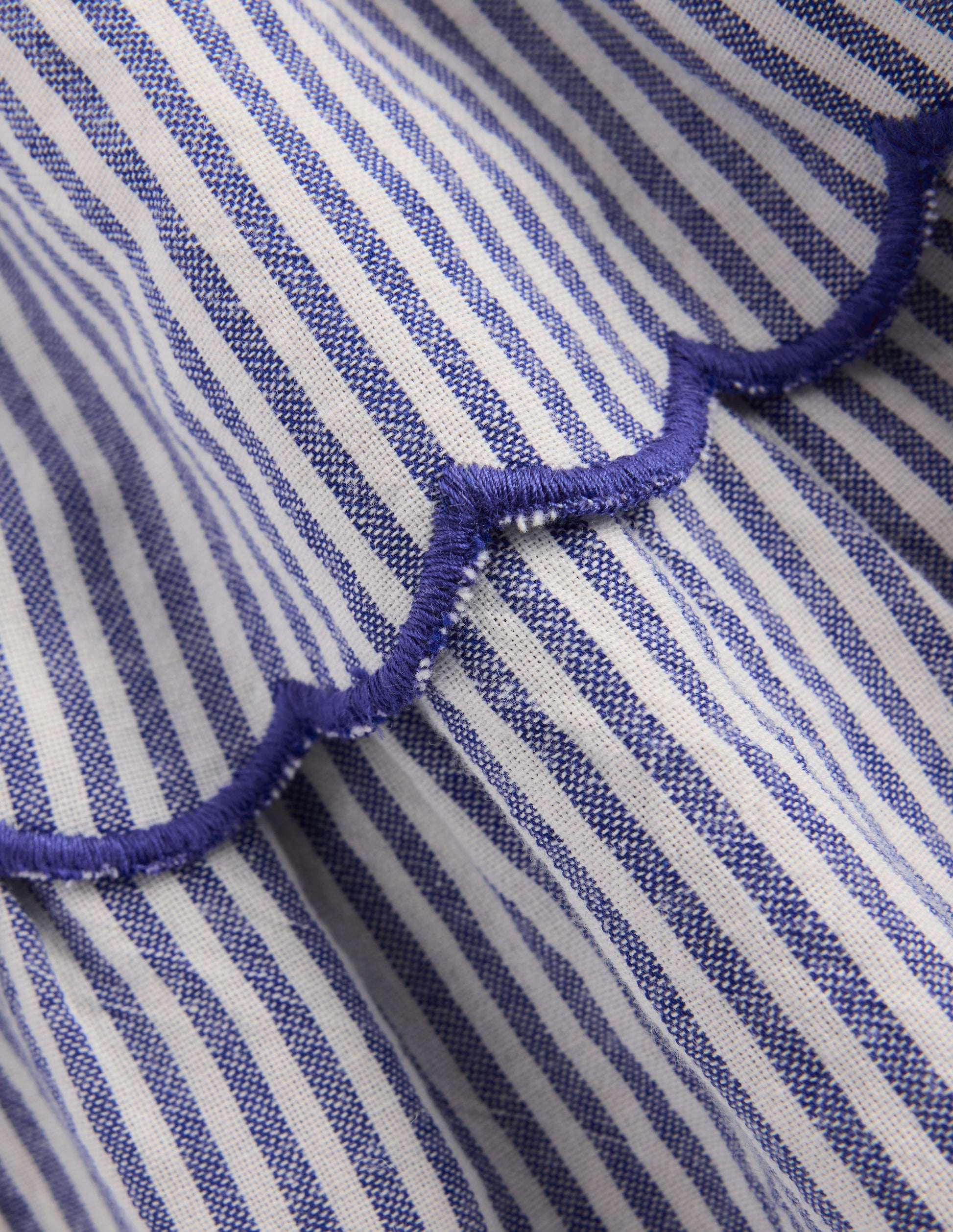 Trim Detail Skirt-Blue and Ivory Stripe-3