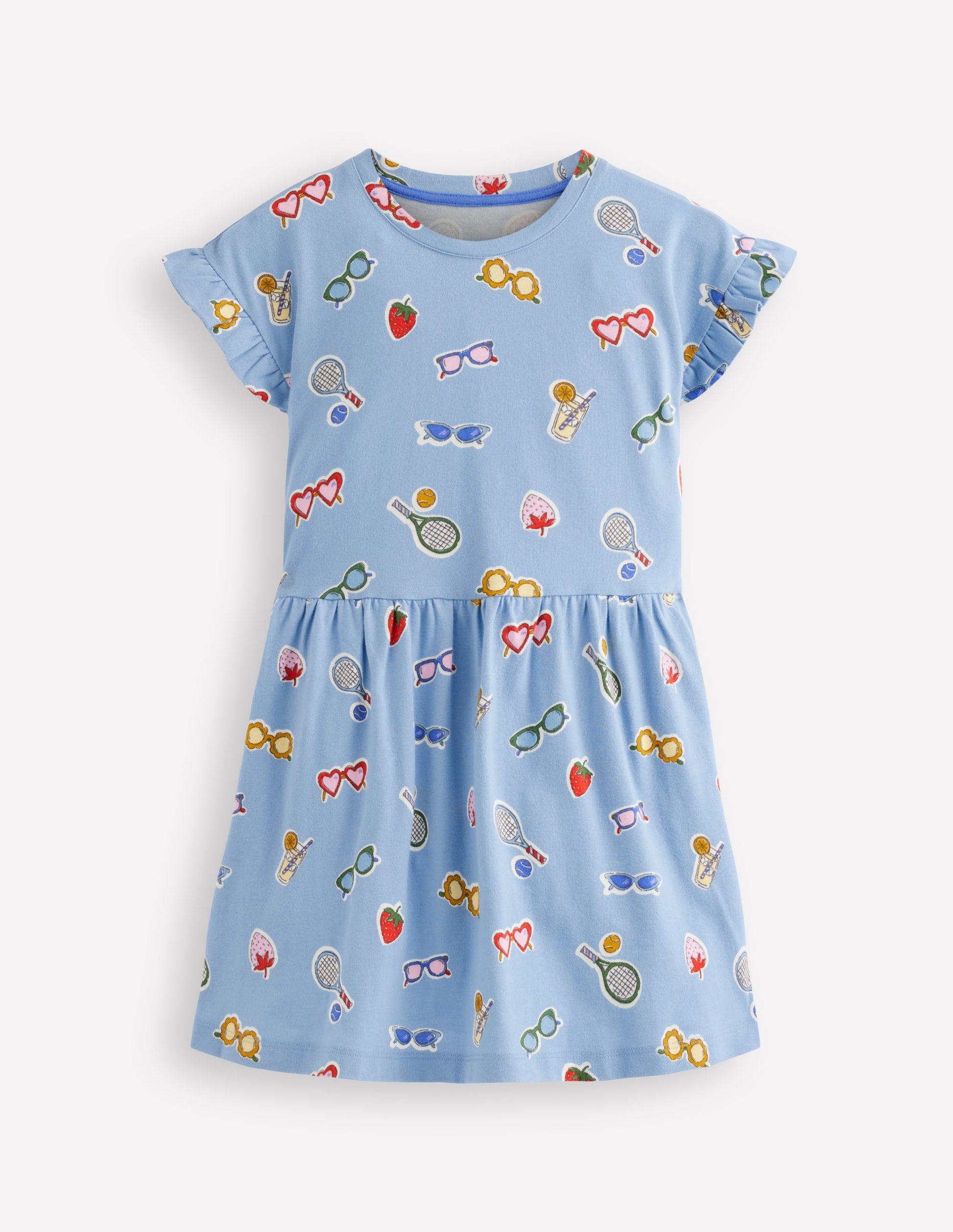 Boden Girls Jersey T-Shirt Dress in Blue