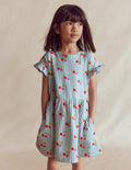 Jersey T-Shirt Dress-Blue Cherry Stripe