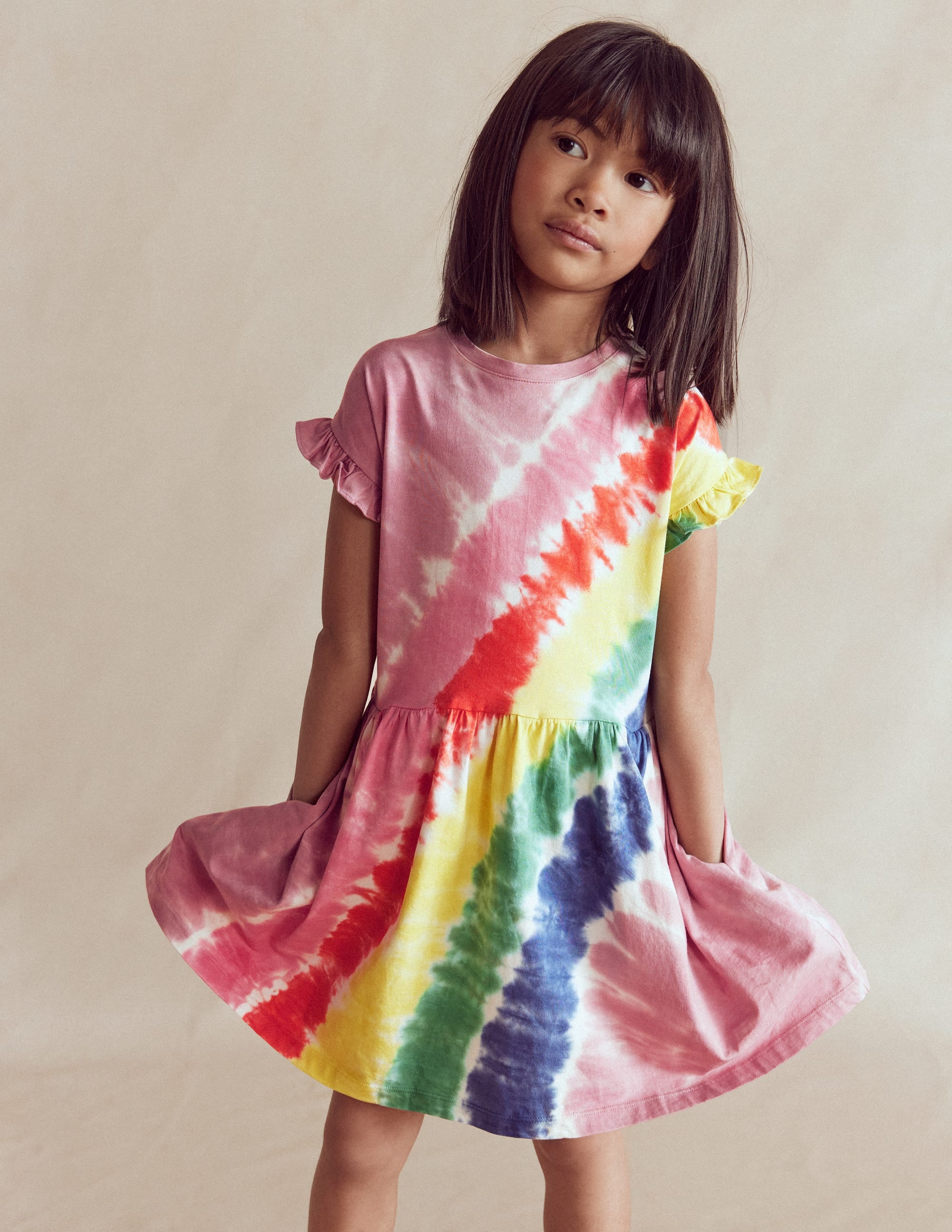Jersey T - Shirt Dress - Pink Tie Dye