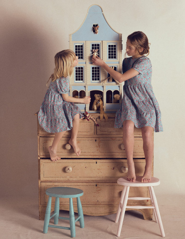 Heart Back Jersey Dress-Cherries