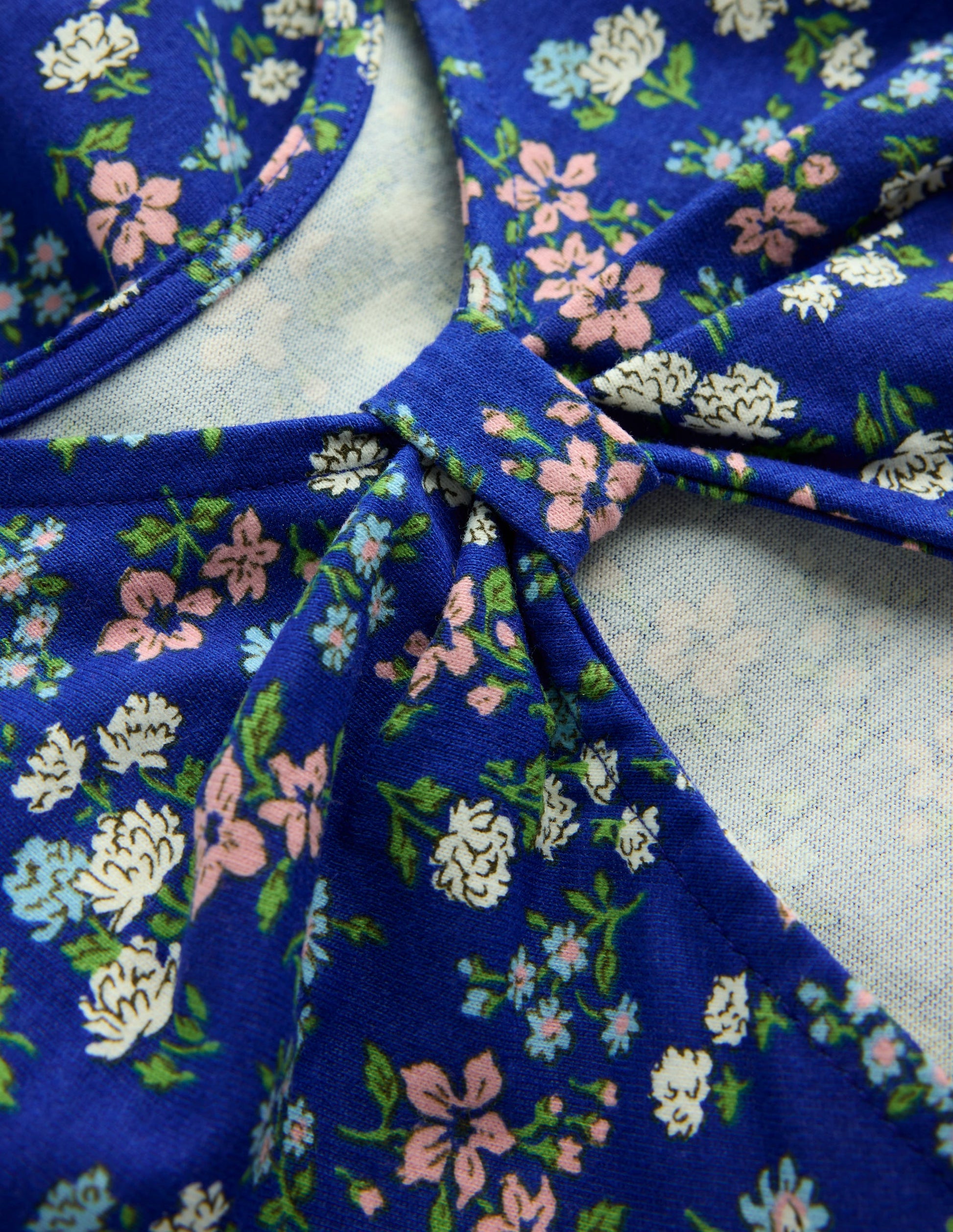Boden Girls Bow Back Jersey Dress in Blue | Size 4-5 Years