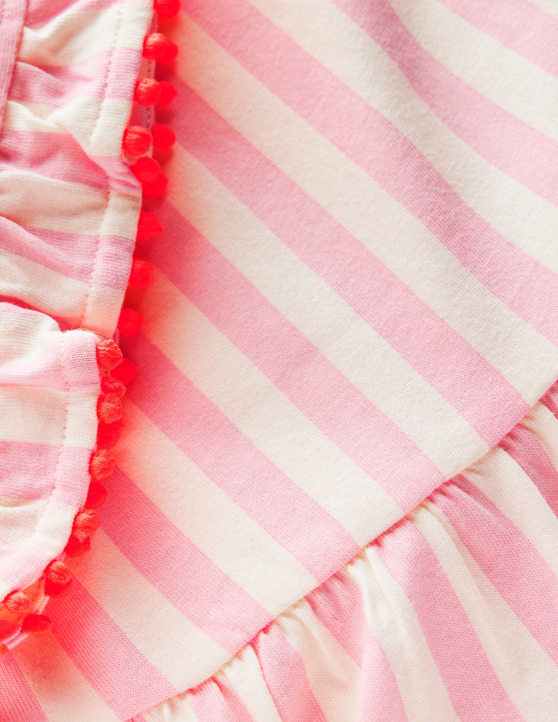 Bow Back Jersey Dress-Pink Stripe