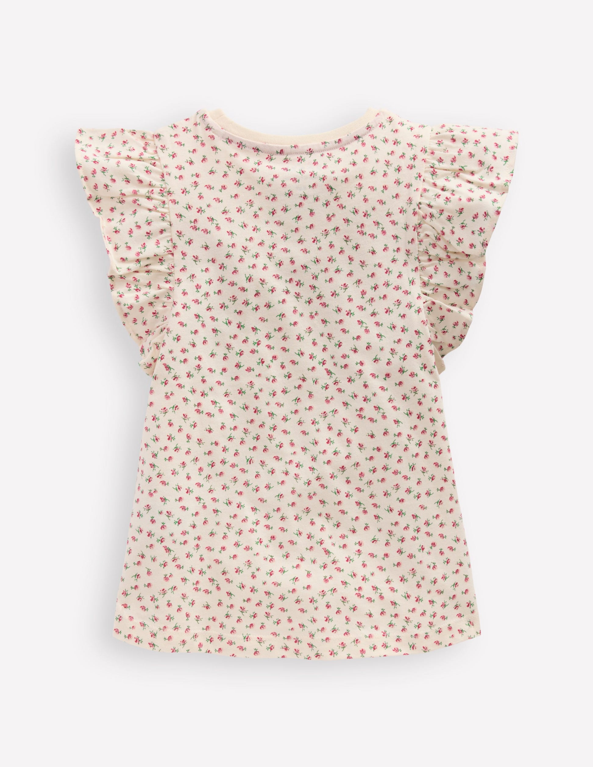 Frill Sleeve Printed Top-Pink Spaced Ditsy-2