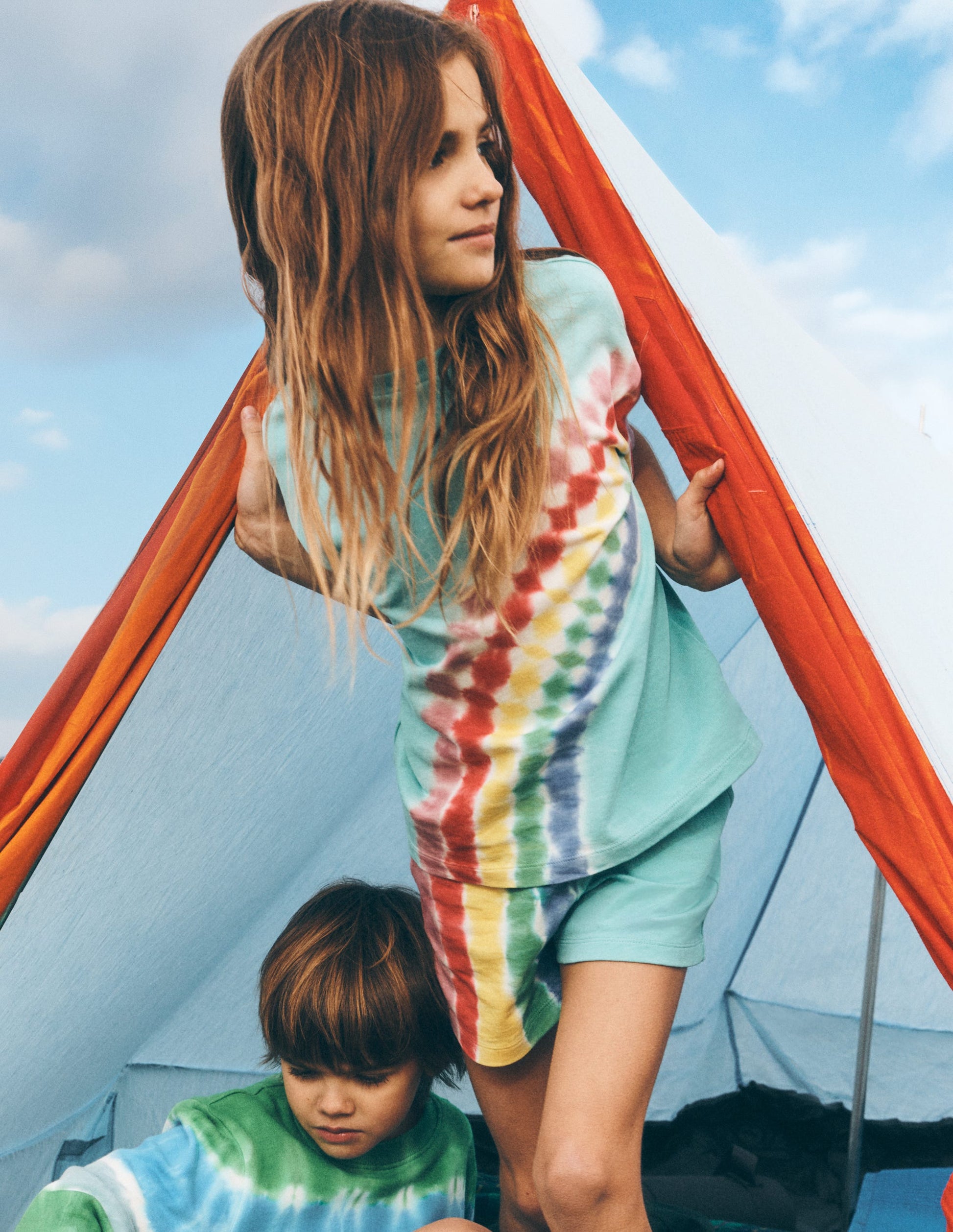 Tie Dye Logo Top-Dawn Blue Rainbow-4