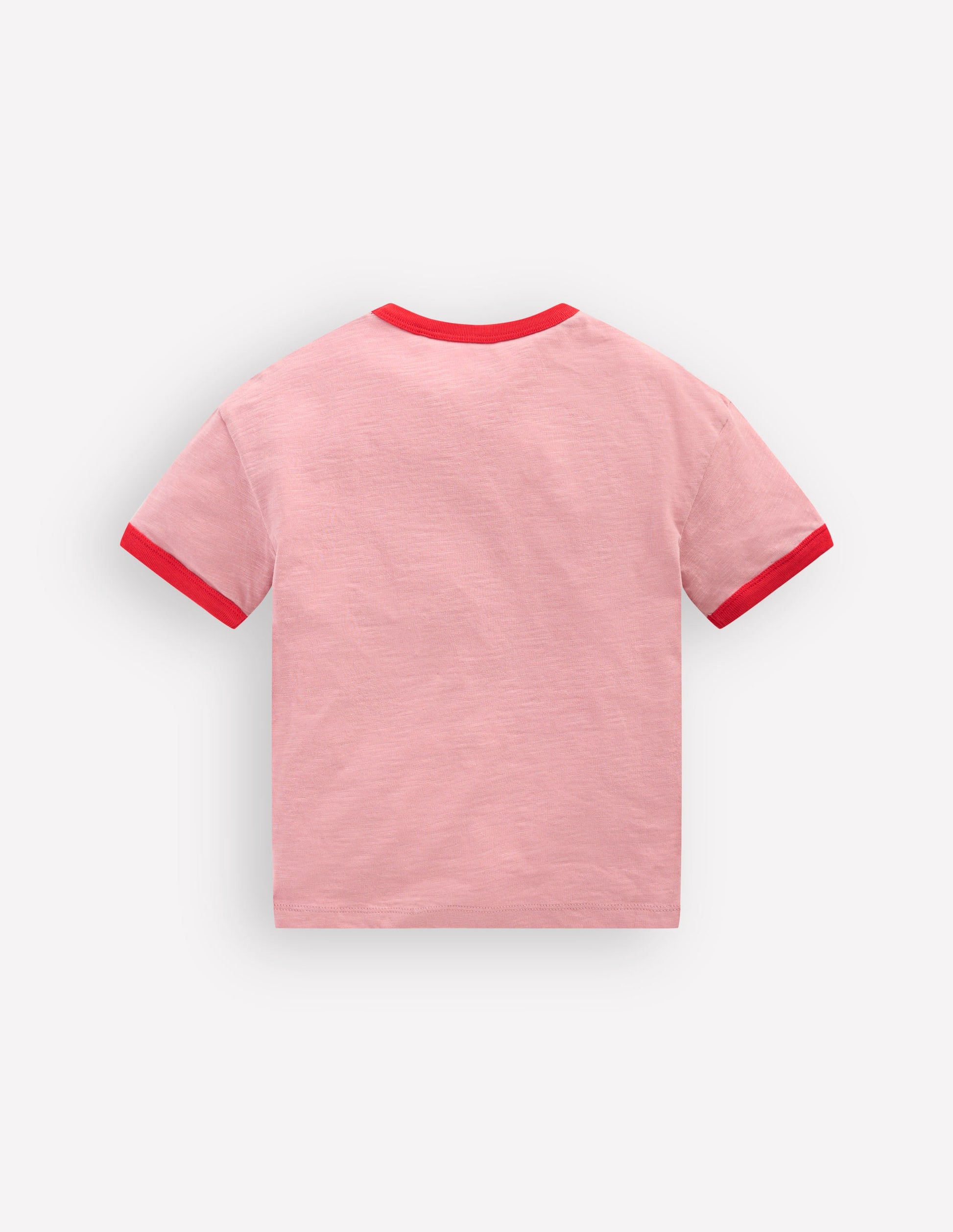 Printed Ringer T-shirt-Vintage Pink Strawberries-2