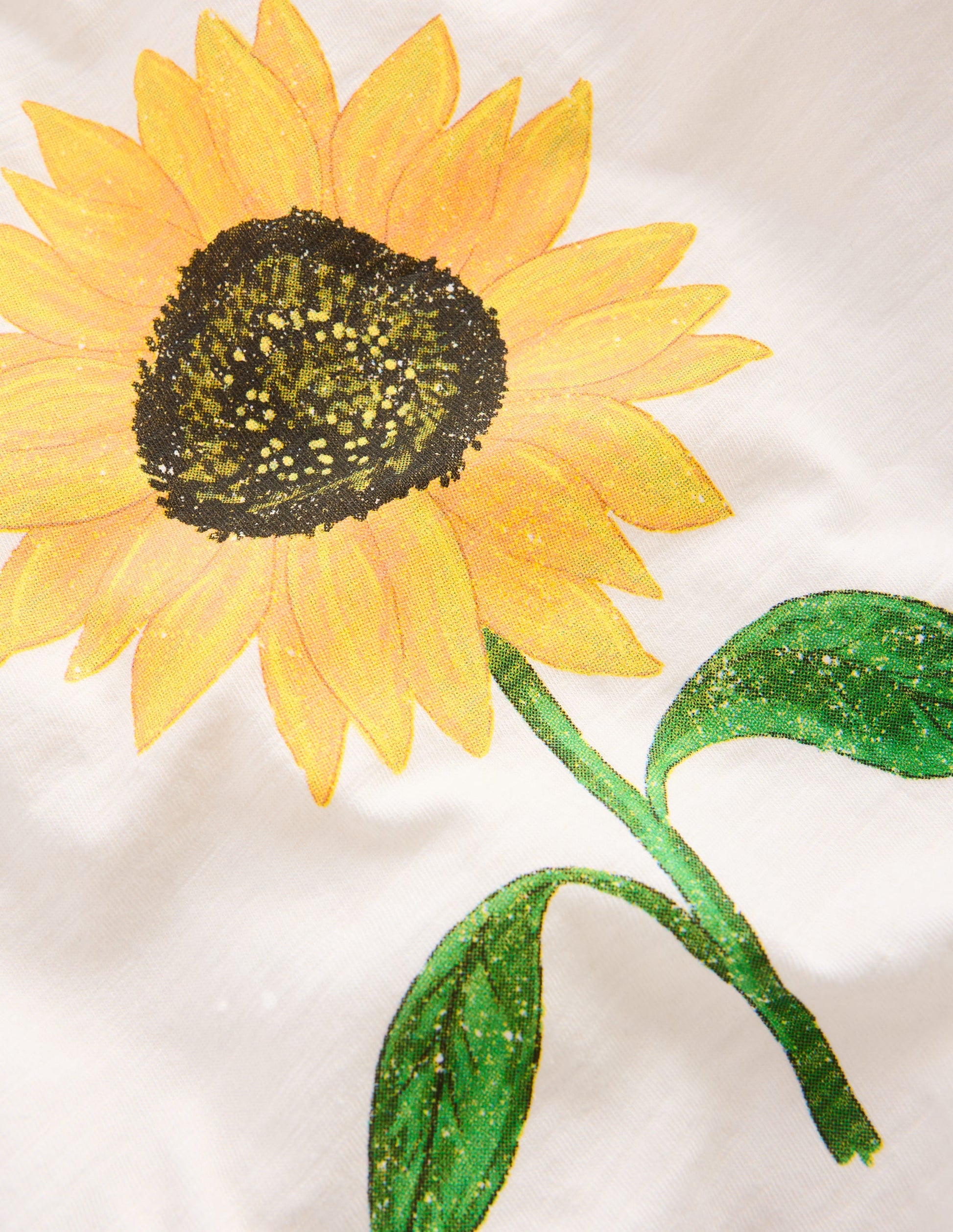 Printed Ringer T-shirt-Ivory Sunflower-3