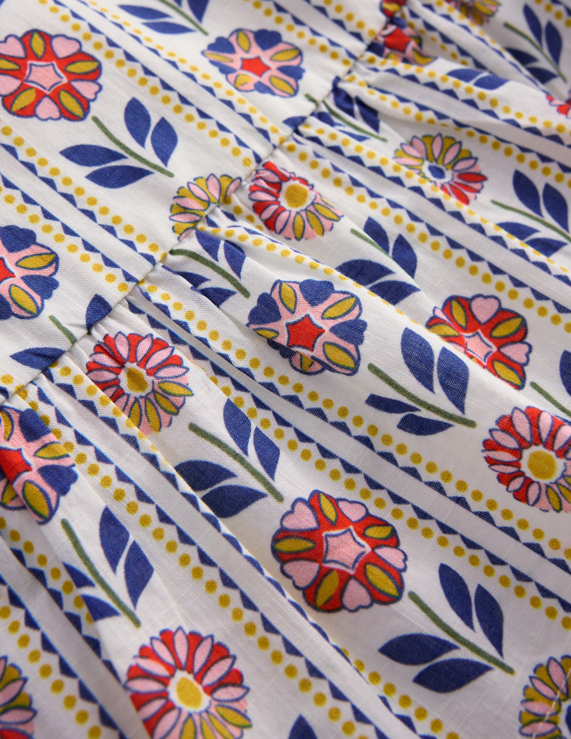 Peplum Woven Top-Ivory Floral Stripe-4