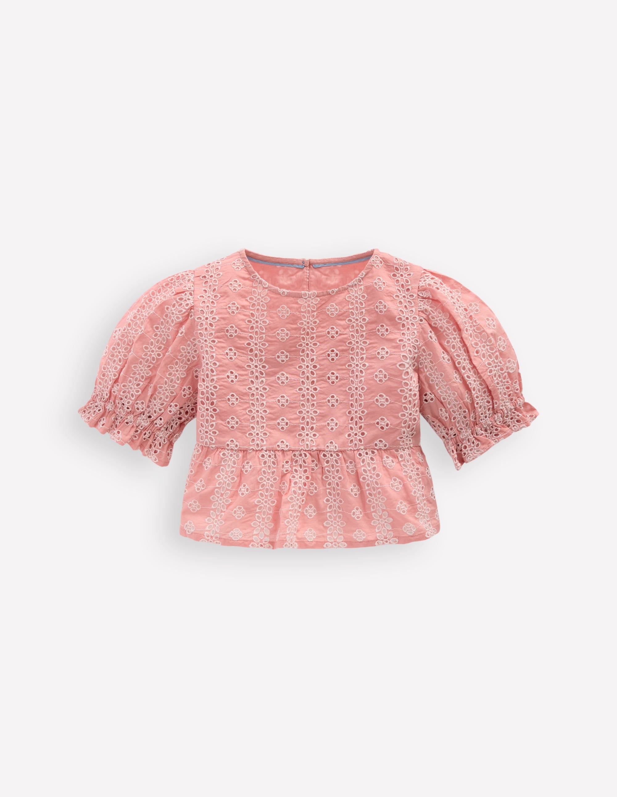 Peplum Woven Top-Almond Pink Broderie | Boden USA