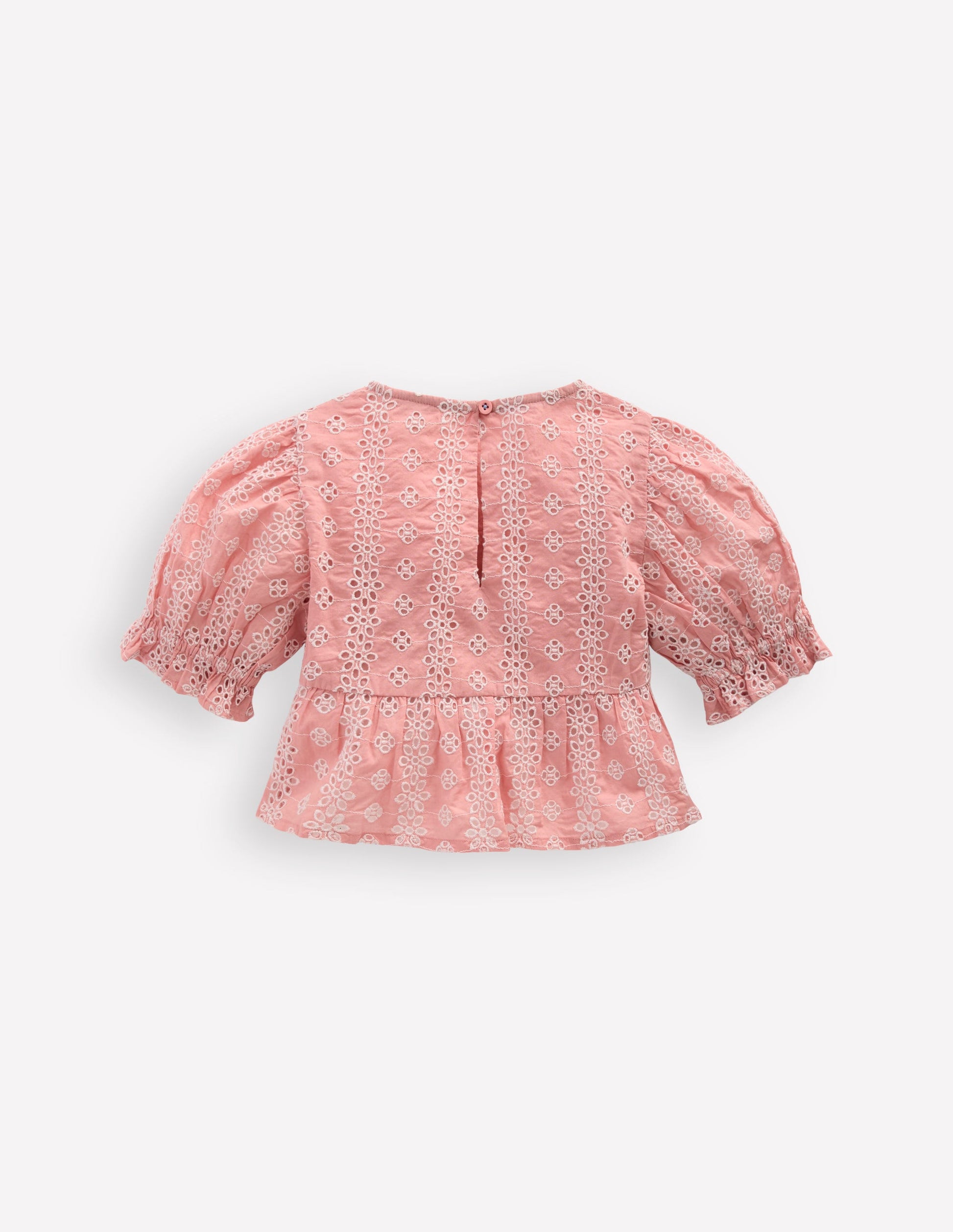 Peplum Woven Top-Almond Pink Broderie-3