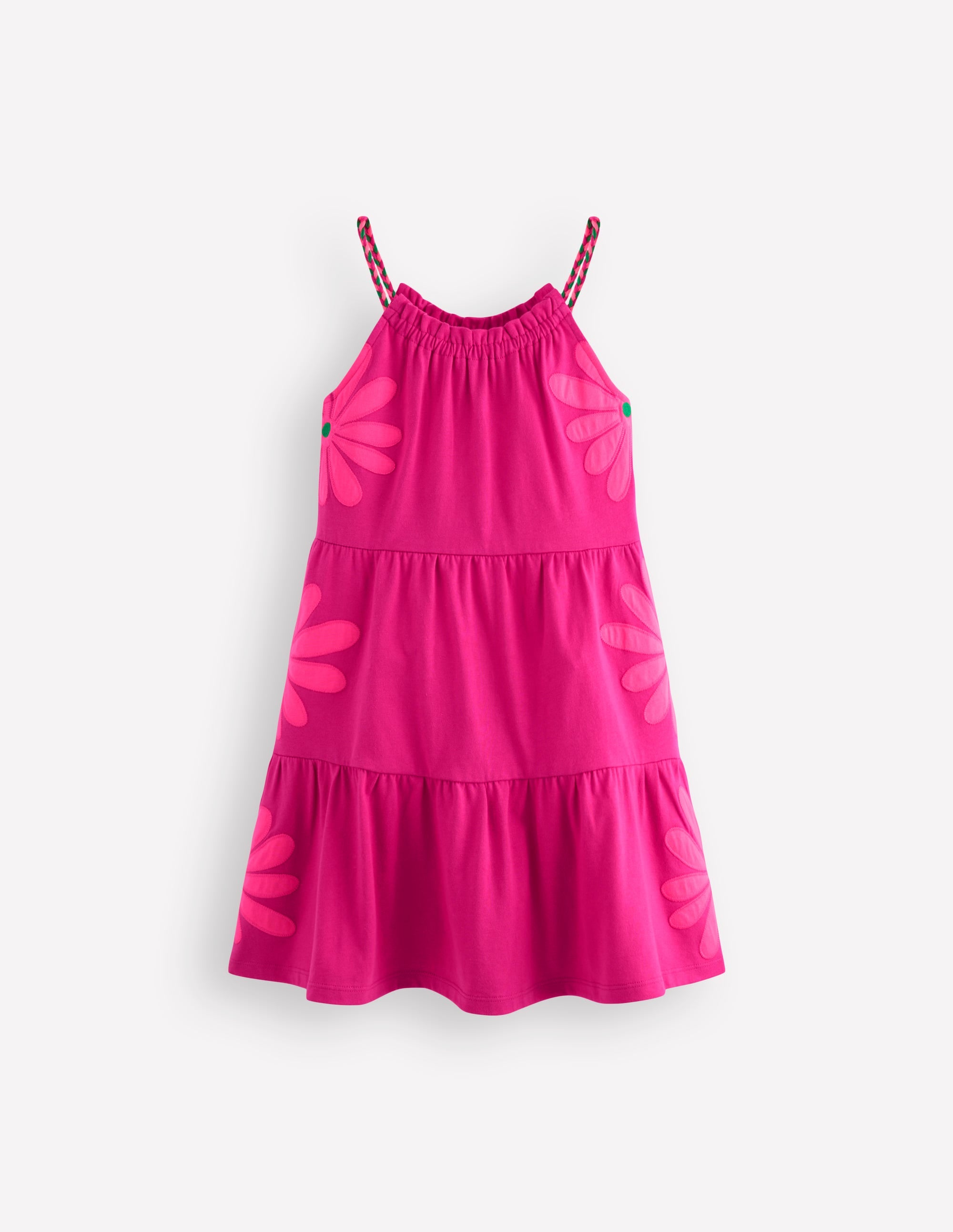 Enola Appliqué Jersey Dress-Raspberry Pink Giant Daisy - Image 1