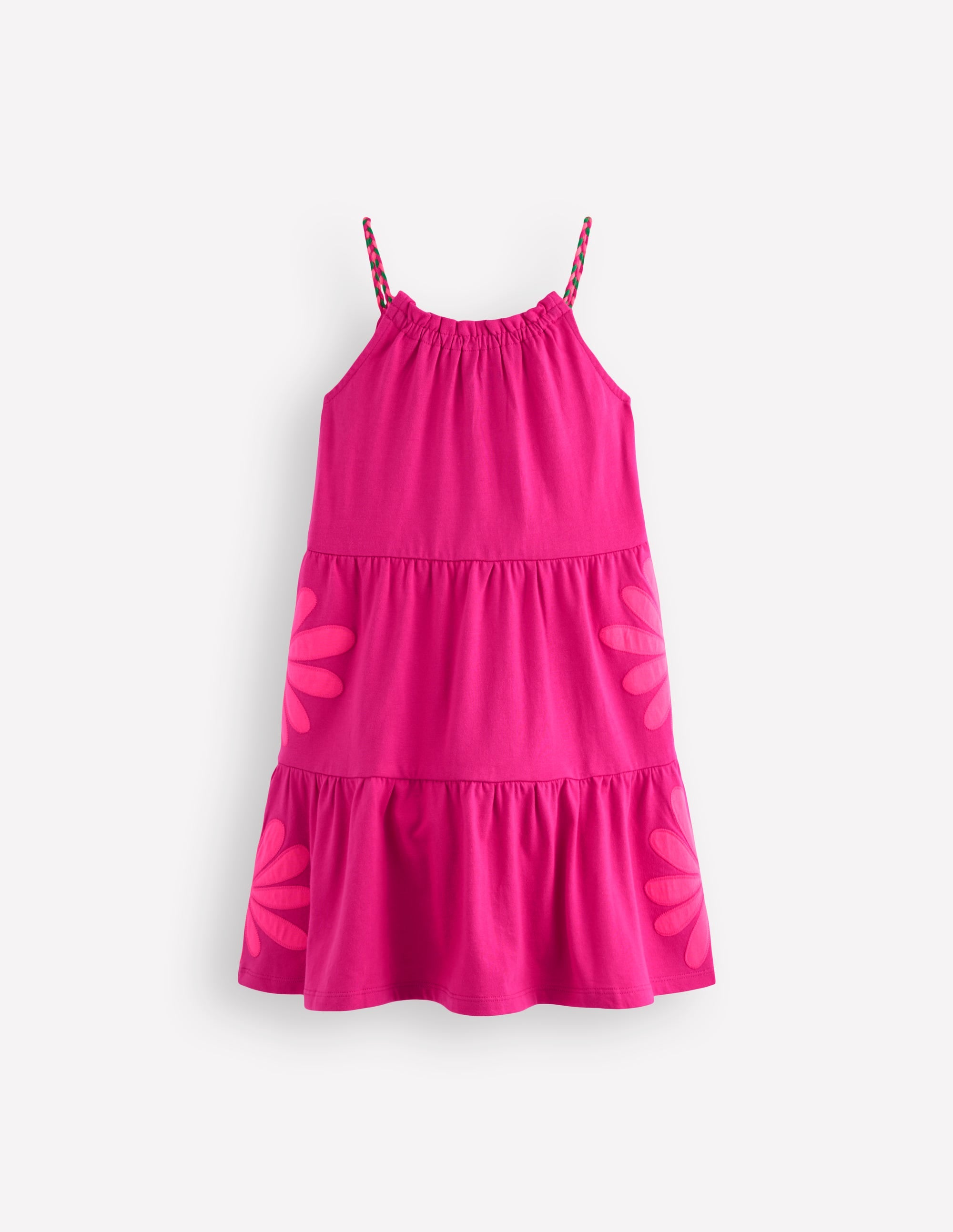 Enola Appliqué Jersey Dress-Raspberry Pink Giant Daisy - Image 2
