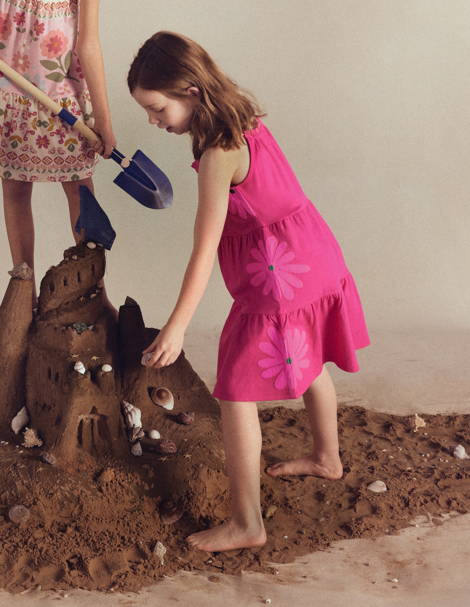 Boden Girls Enola Appliqué Jersey Dress in Pink