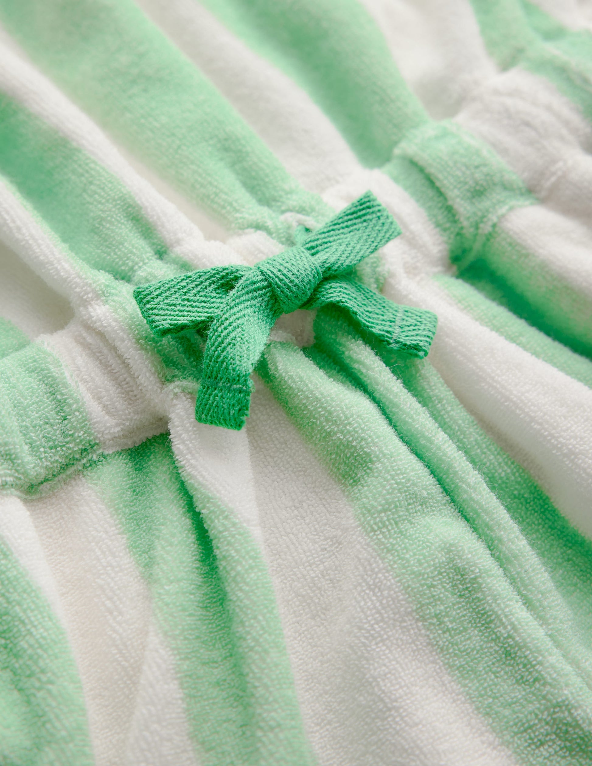 Relaxed Towelling Playsuit-Pale Green Stripe-3