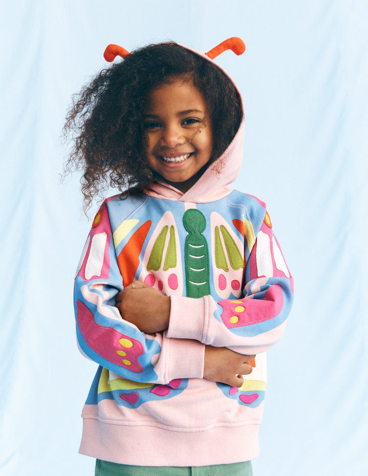 Novelty Relaxed Hoody-Pink Butterfly