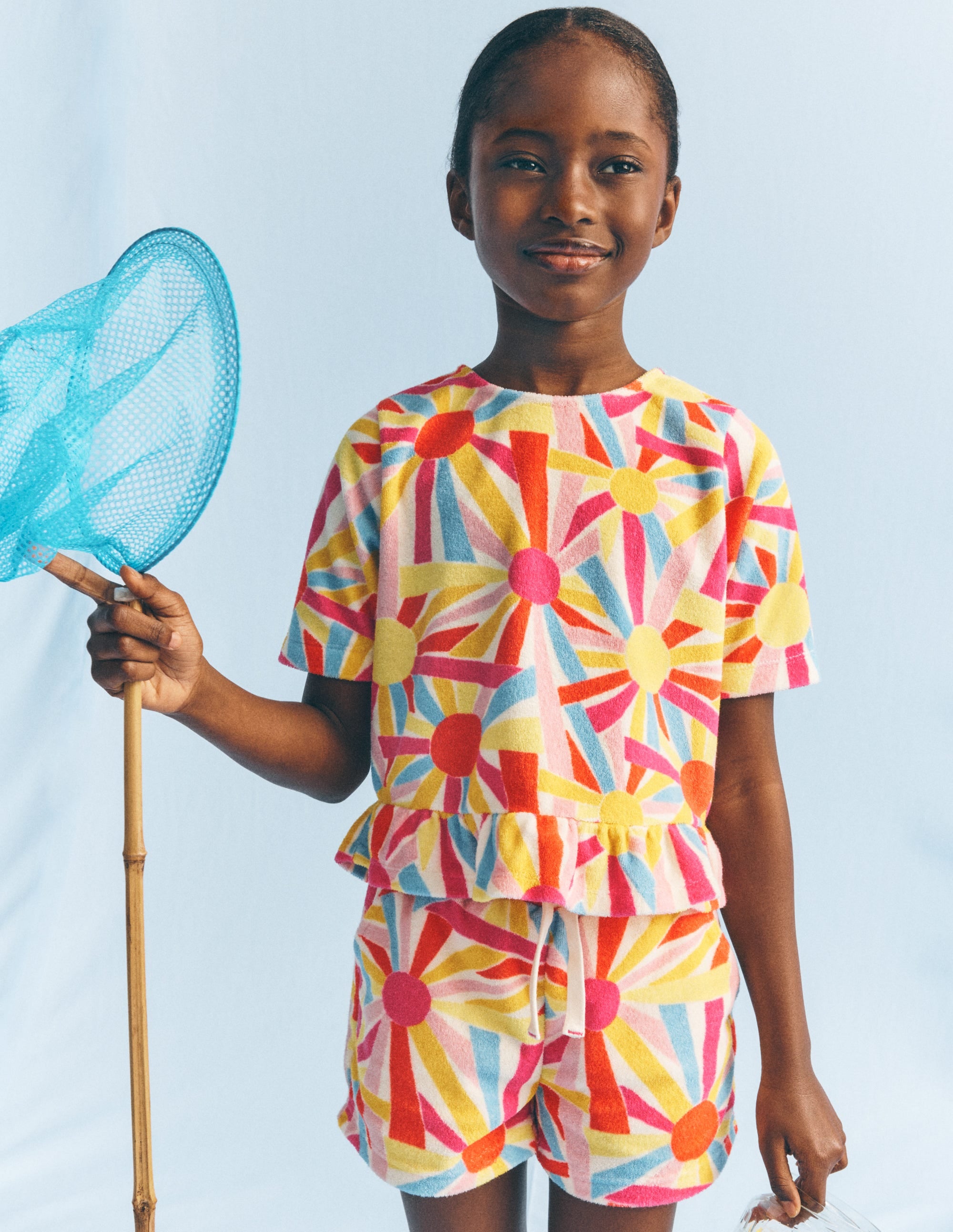 Peplum Towelling Top - Ivory Sunburst | Boden USA