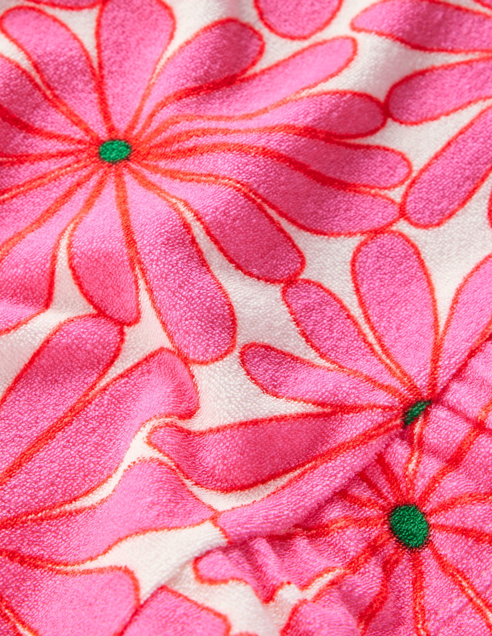 Peplum Towelling Top-Festival Pink Giant Daisy-3