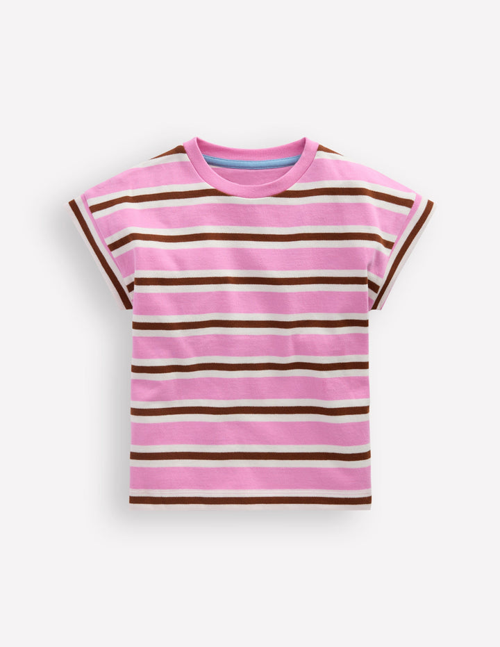 Short Sleeve Sweat Top-Water Lilly Pink/ Russet