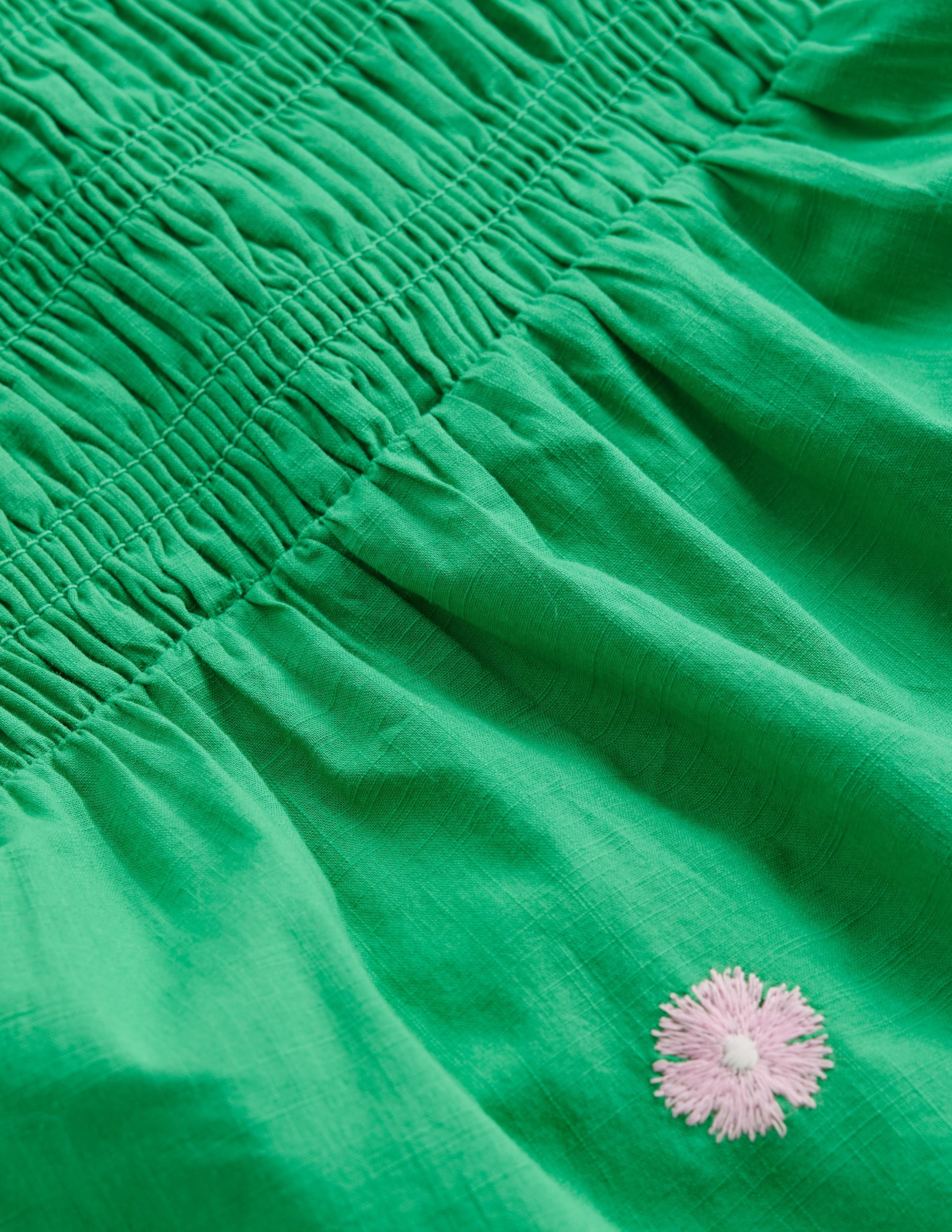Embroidered Shirred Top - Sapling Green | Boden USA Embroidered Shirred Top - Sapling Green | Boden USA