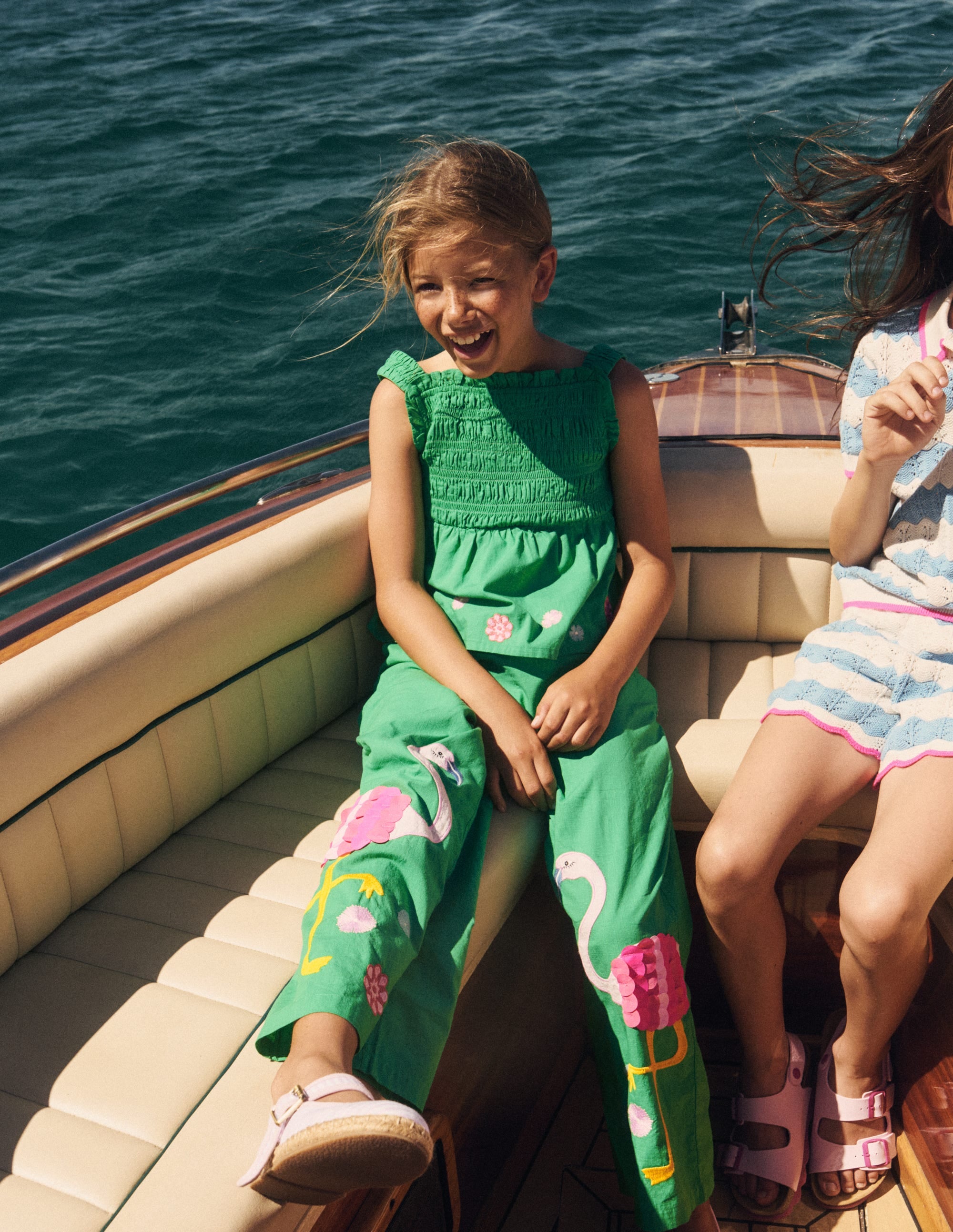 Embroidered Shirred Top - Sapling Green | Boden USA