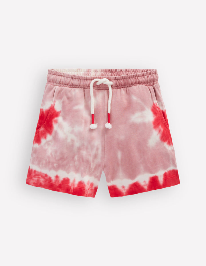 Tie Dye Logo Shorts-Vintage Pink
