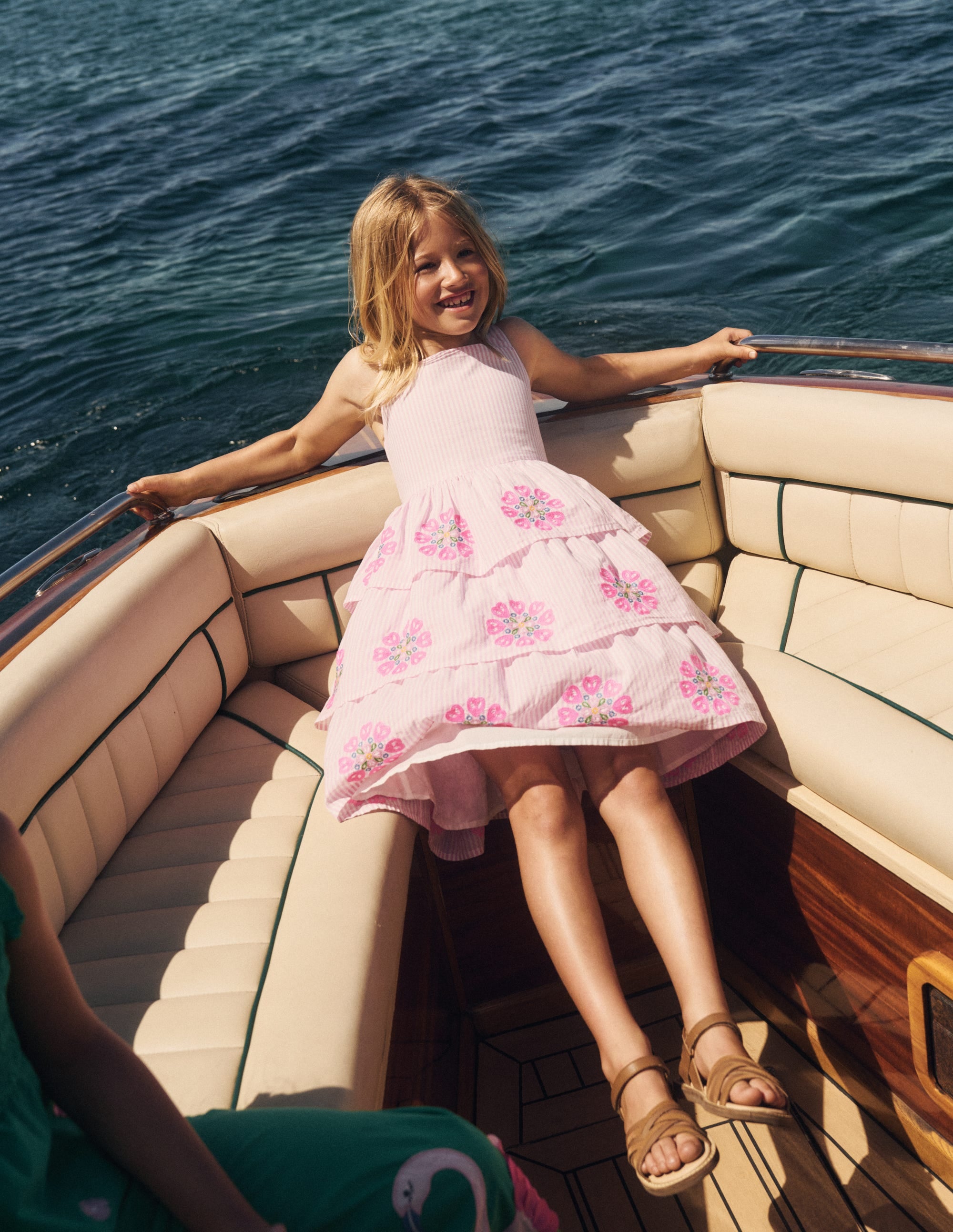Tiered Embroidered Dress-Formica Pink Stripe - Image 4