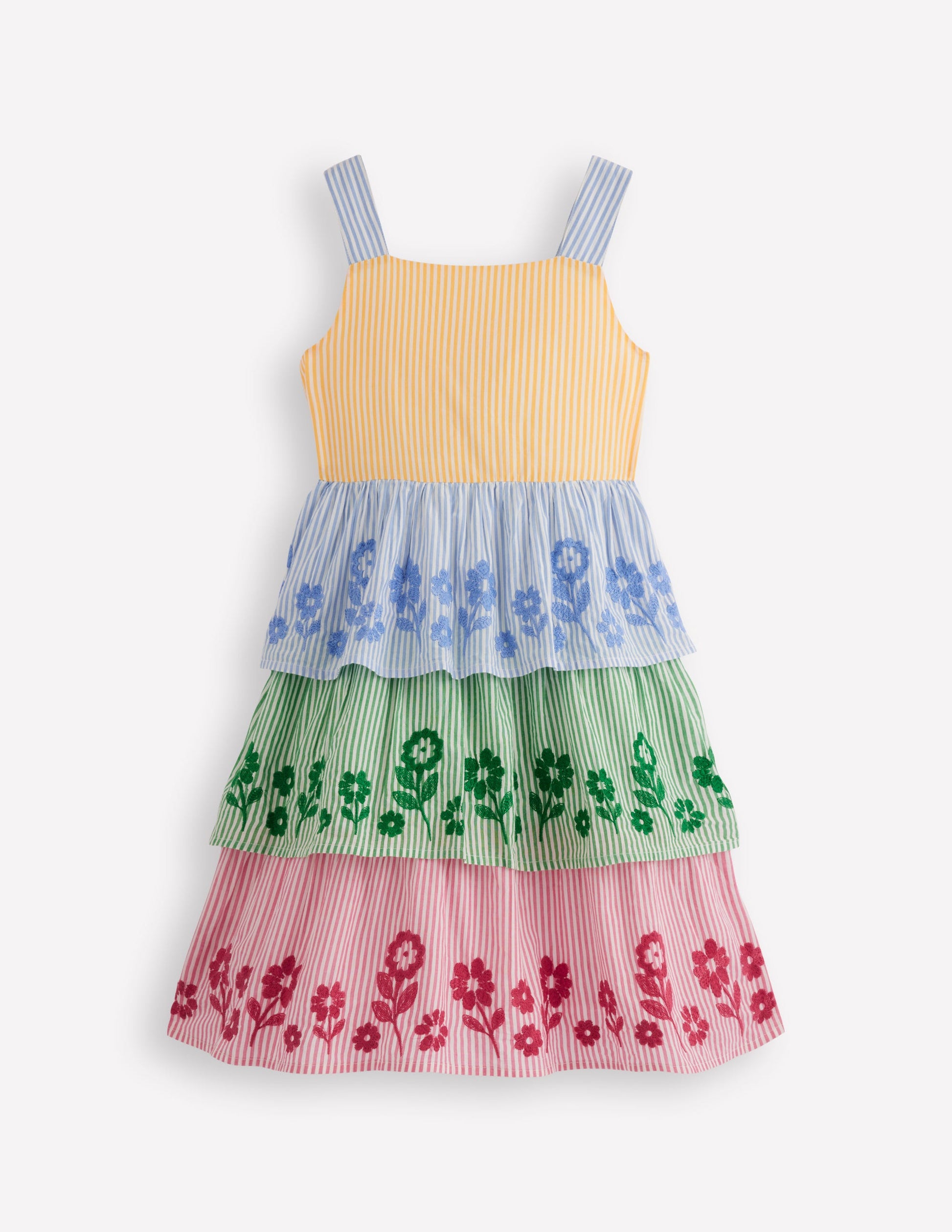 Boden Girls Tiered Embroidered Dress | Size 8-9 Years Boden Girls Tiered Embroidered Dress | Size 8-9 Years